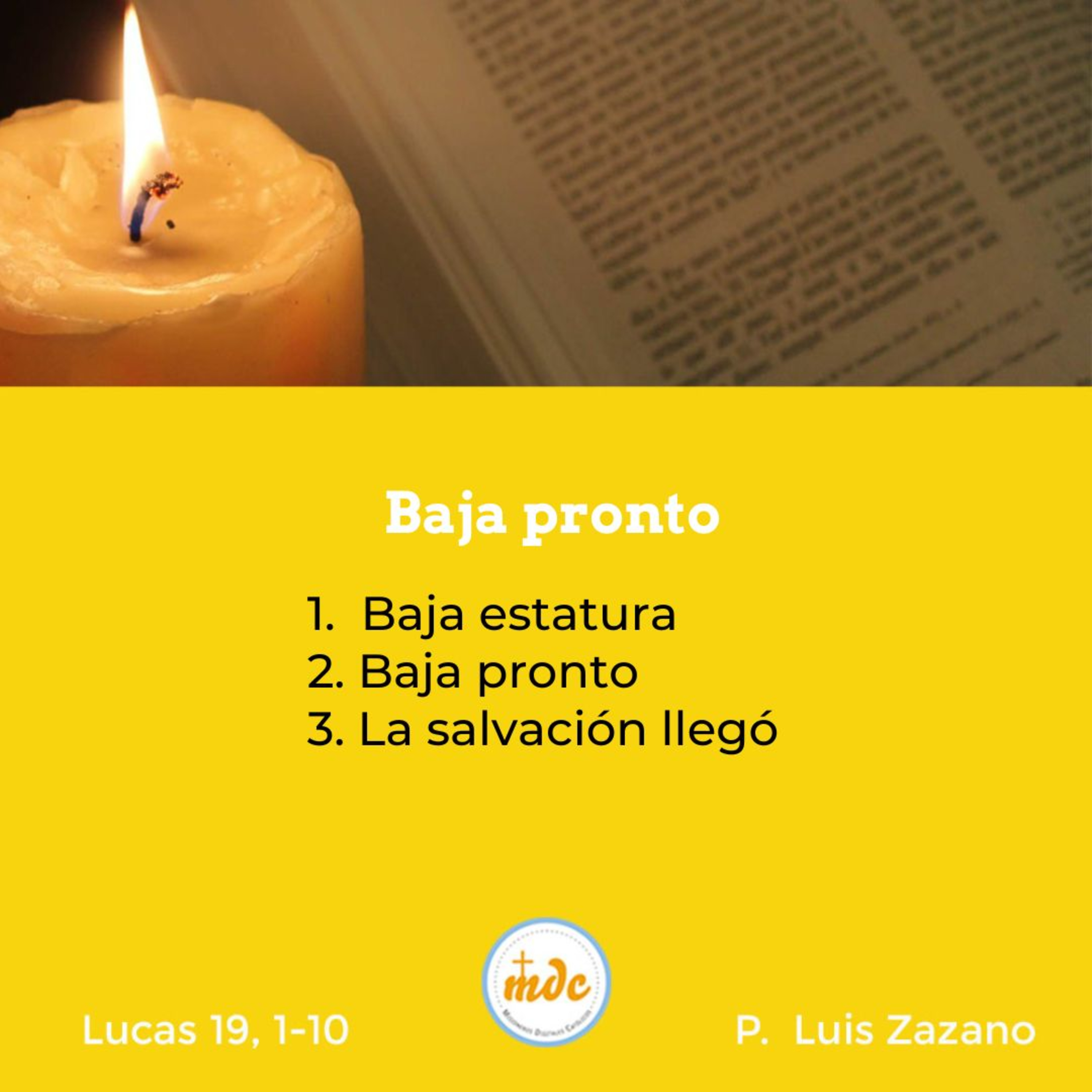 Reflexión diaria del Evangelio por el P. Luis Zazano