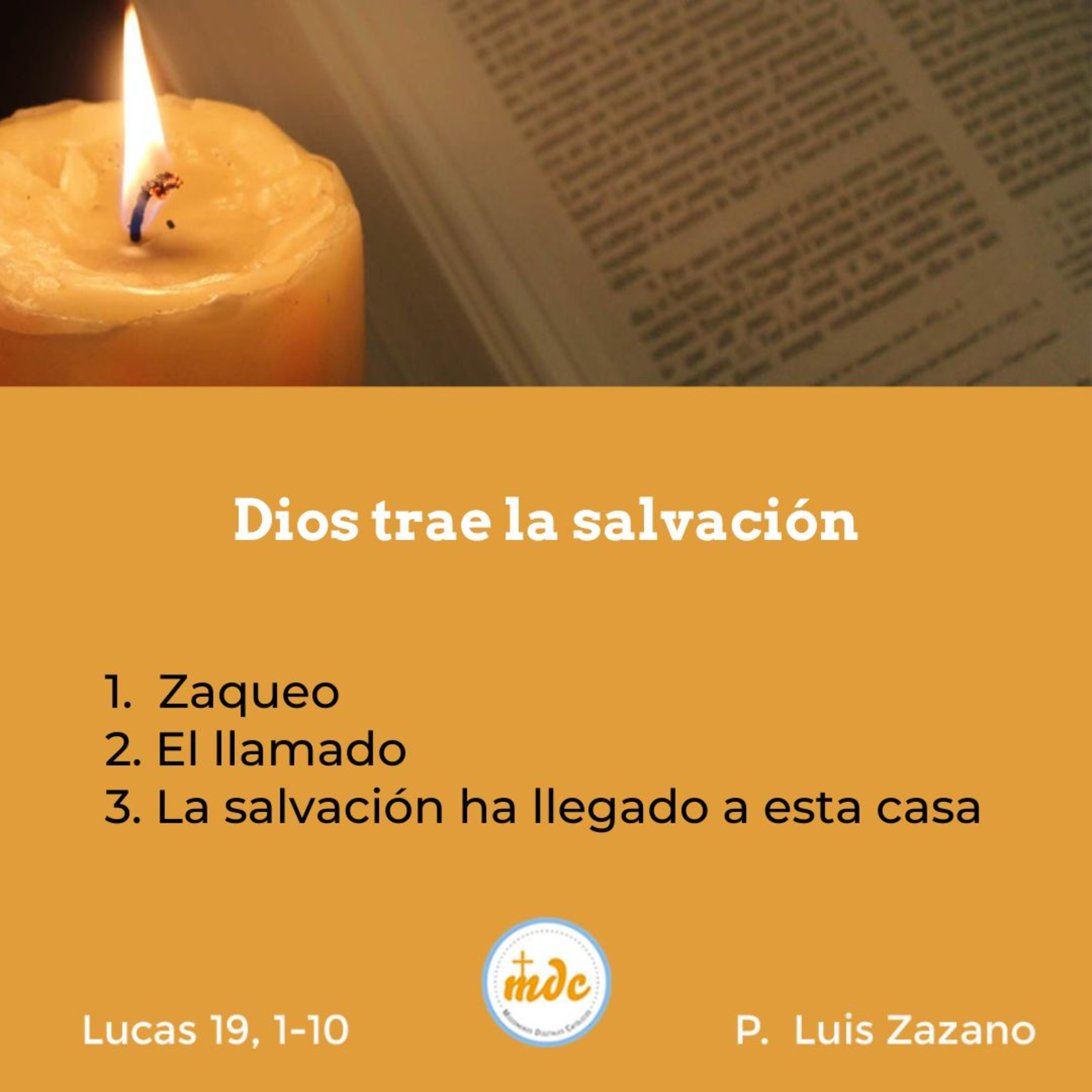 Reflexión diaria del Evangelio por el P. Luis Zazano