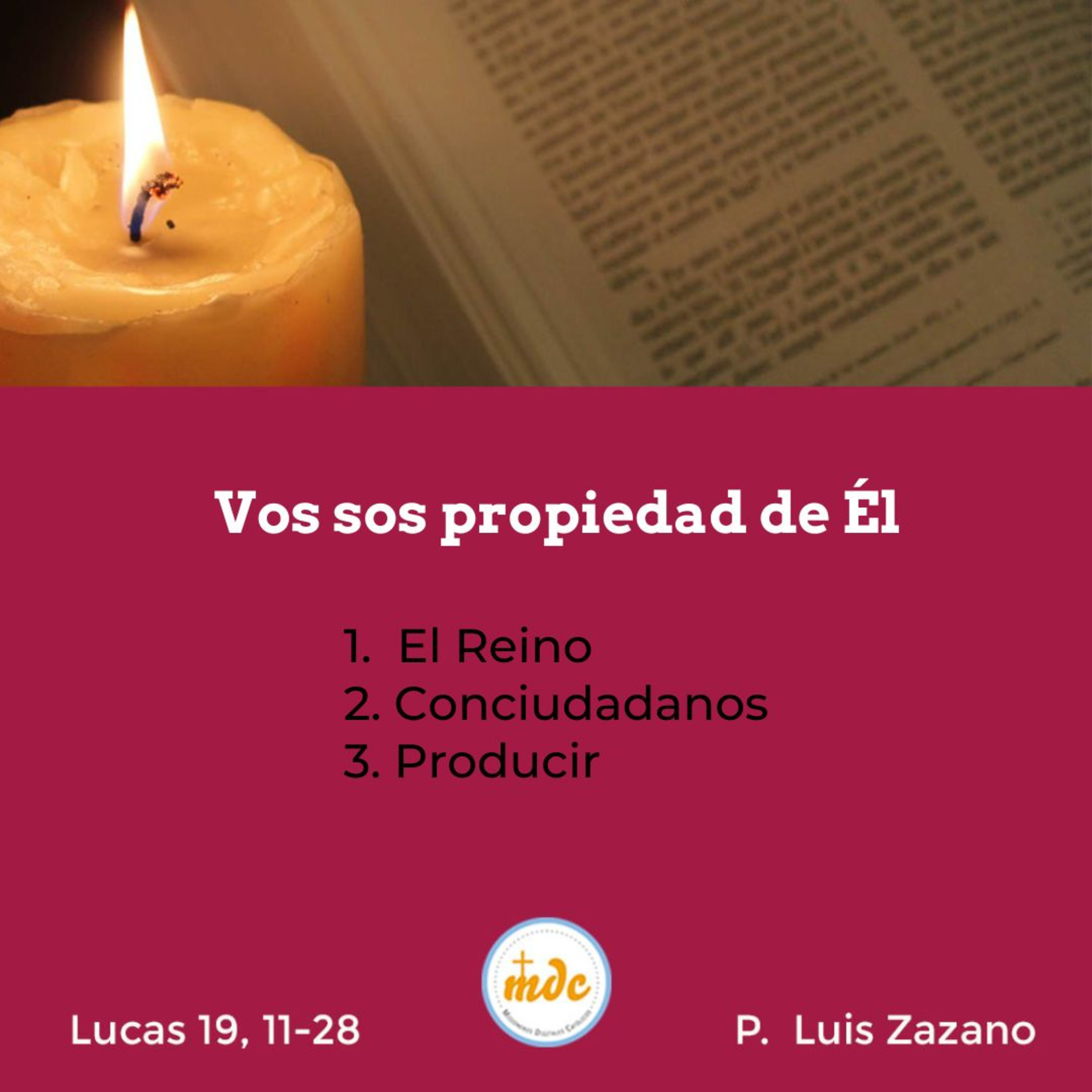 Reflexión diaria del Evangelio por el P. Luis Zazano