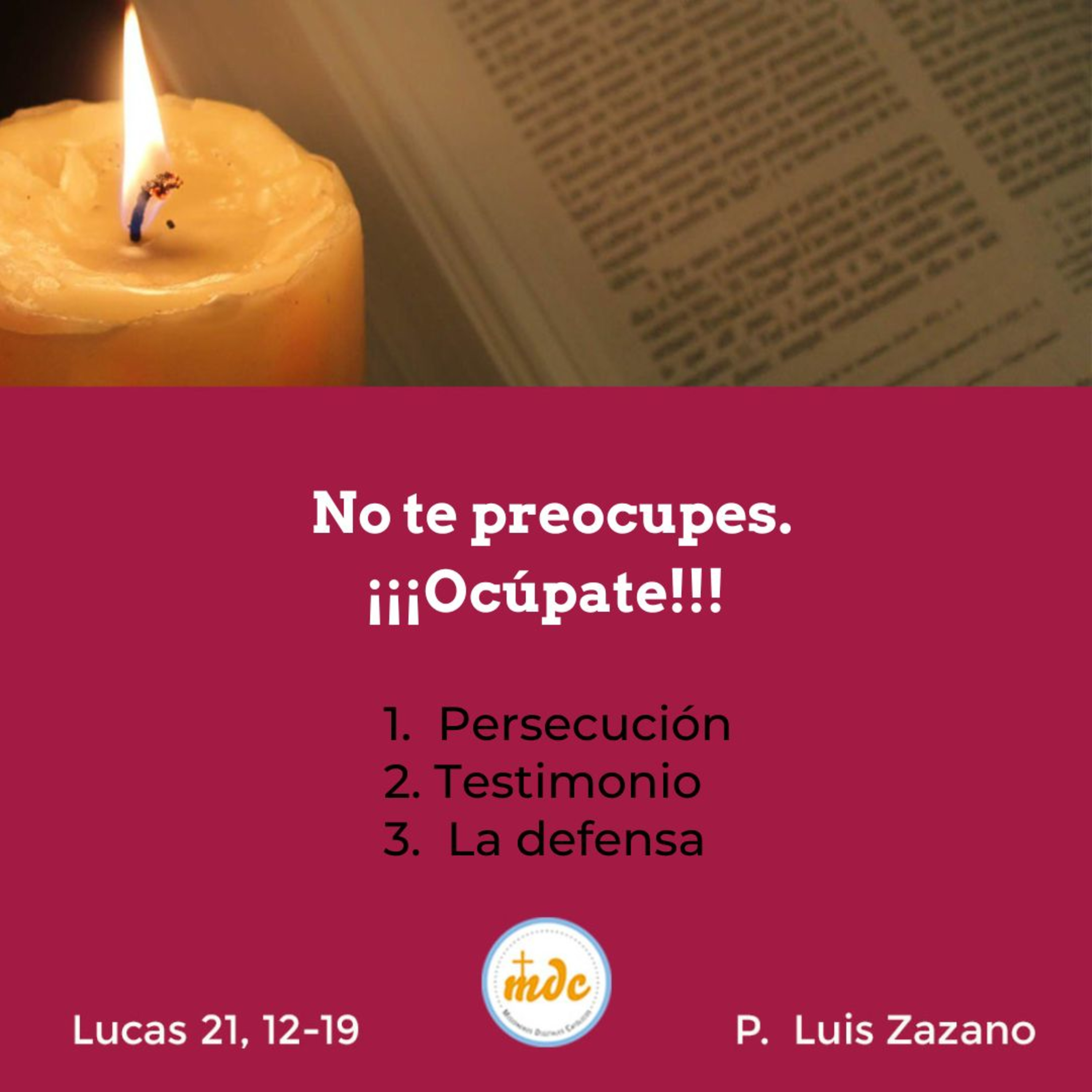Reflexión diaria del Evangelio por el P. Luis Zazano