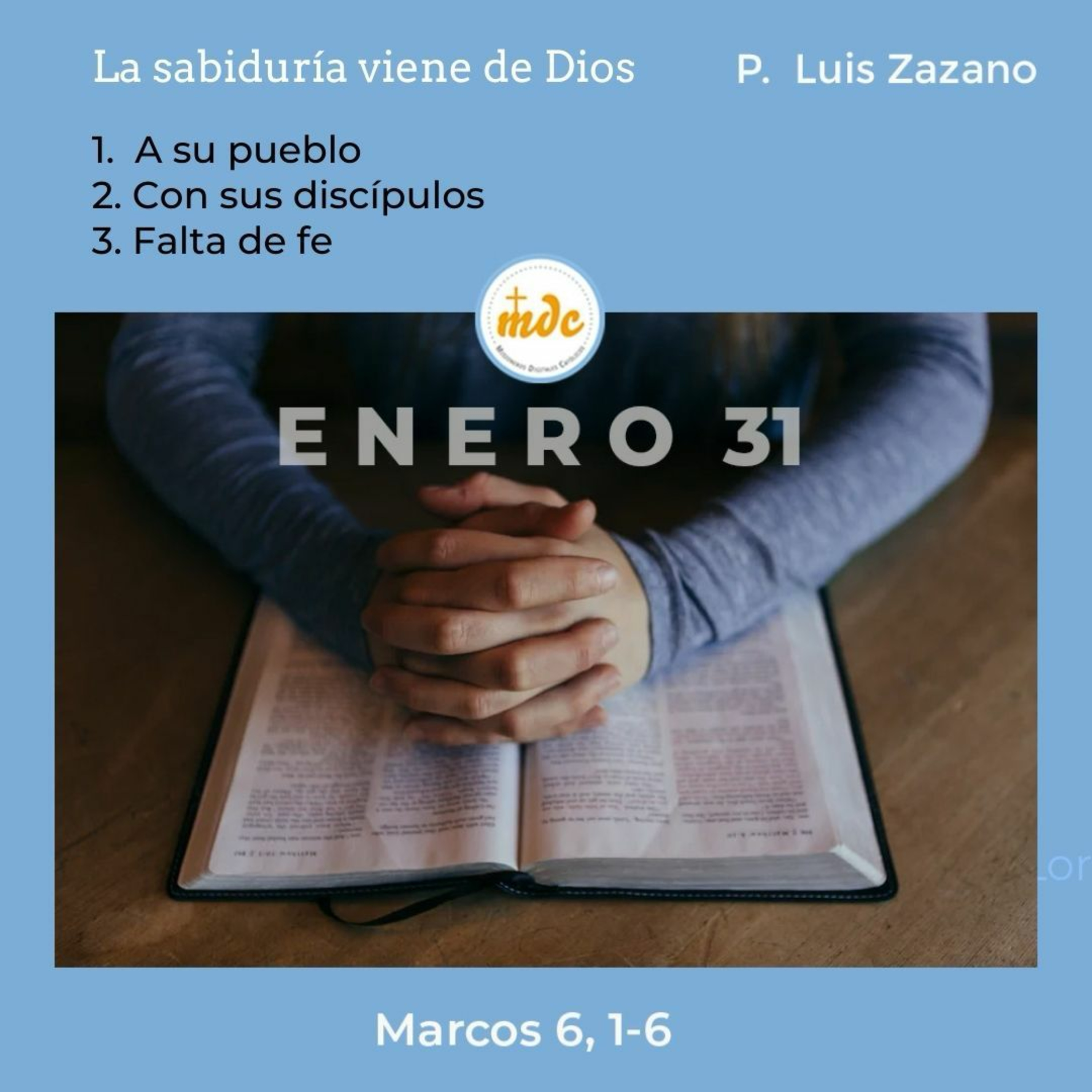 Reflexión diaria del Evangelio por el P. Luis Zazano
