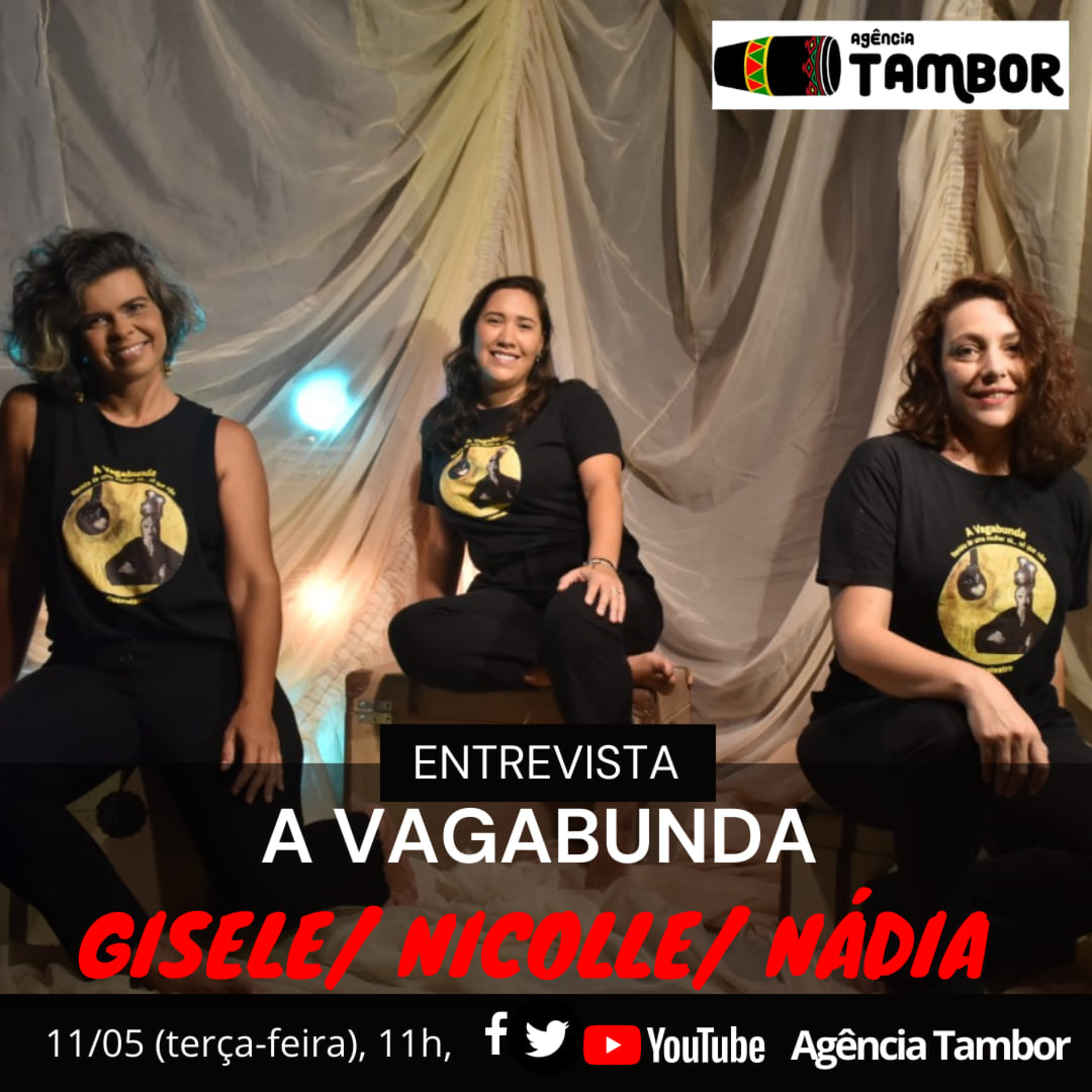 Gisele Vasconcelos, Nicolle Machado, Nádia Ethel falaram sobre espetáculo teatral A Vagabunda – Revista de uma mulher só. episode artwork