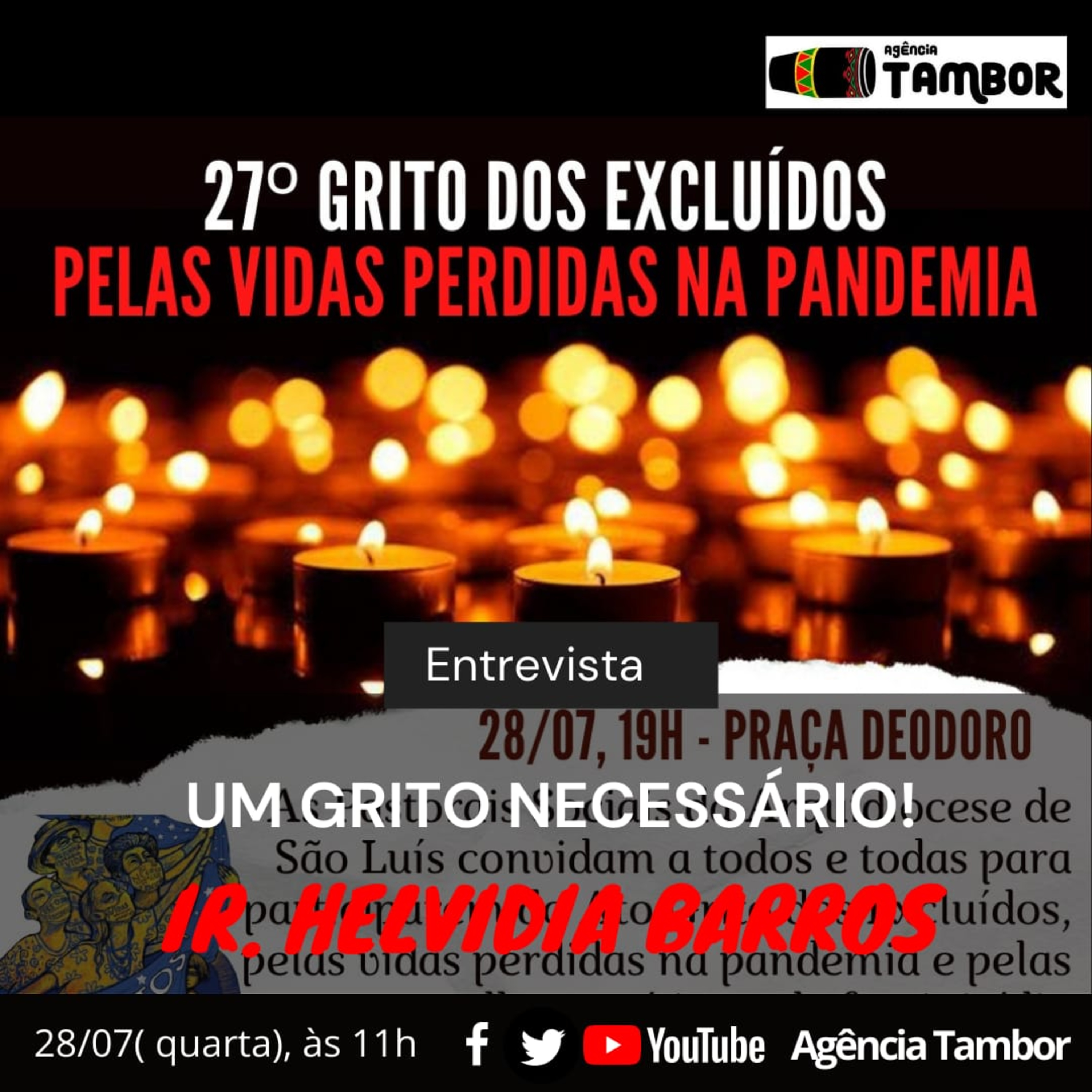 O 27° Grito dos Excluídos, que será realizado hoje, dia 28 de julho, às 19h, na Praça Deodoro. episode artwork
