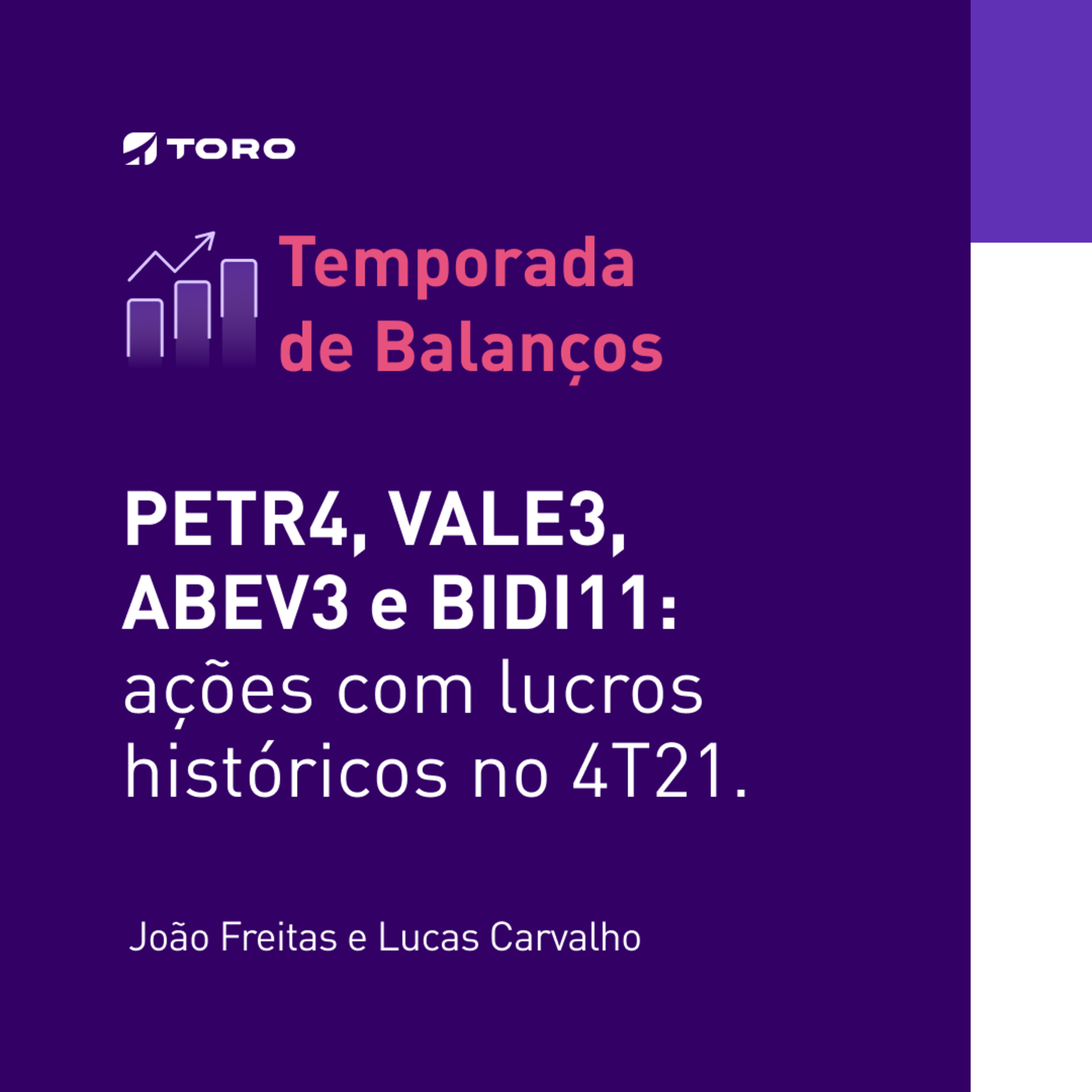#074 | PETR4, VALE3, ABEV3 e BIDI11: ações com lucros históricos no 4T21. É hora de comprar essas ações? 📊 episode artwork
