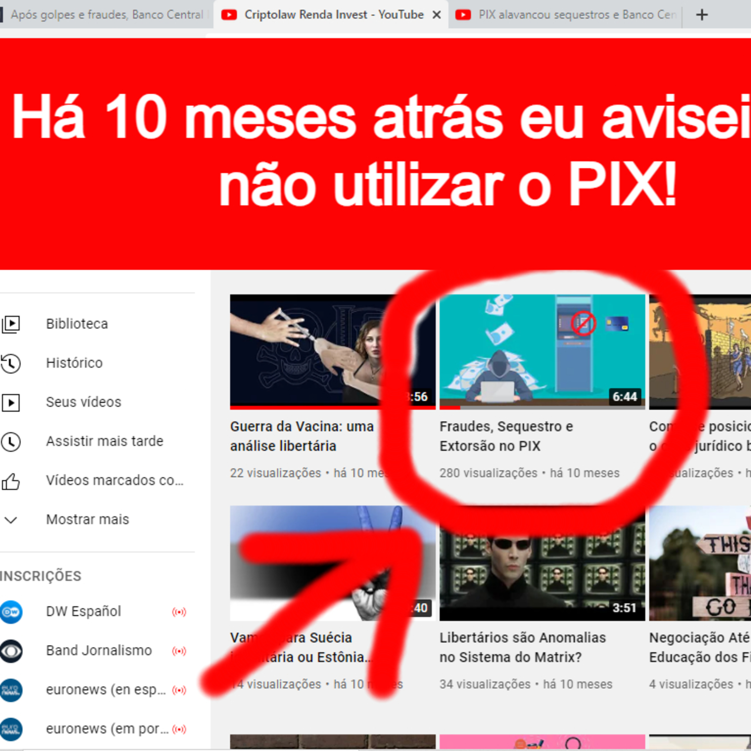 Há 10 meses avisamos para você não utilizar o PIX!