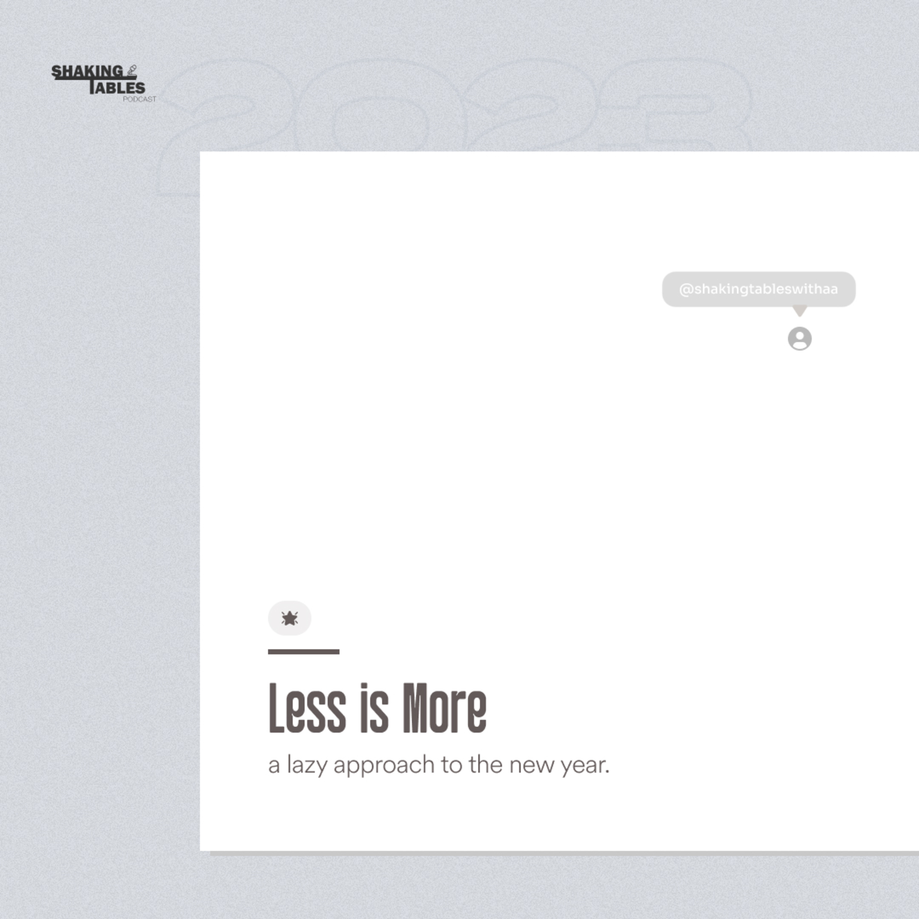 Less is More - A Lazy Approach For The New Year