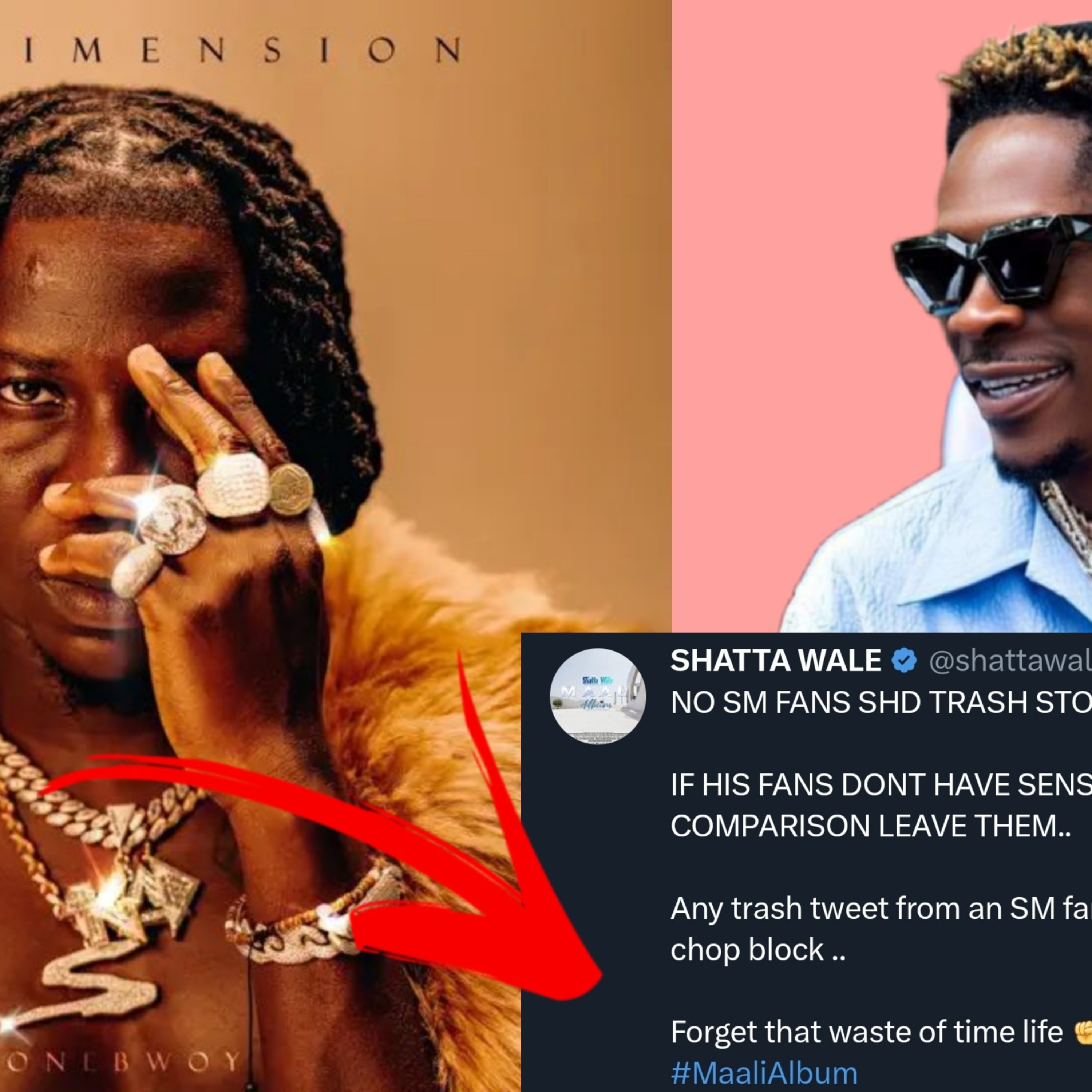 Shatta Wale Warns And Threatens Fans Over Stonebwoy Album, 5th Dimension Album To Grammy's episode artwork