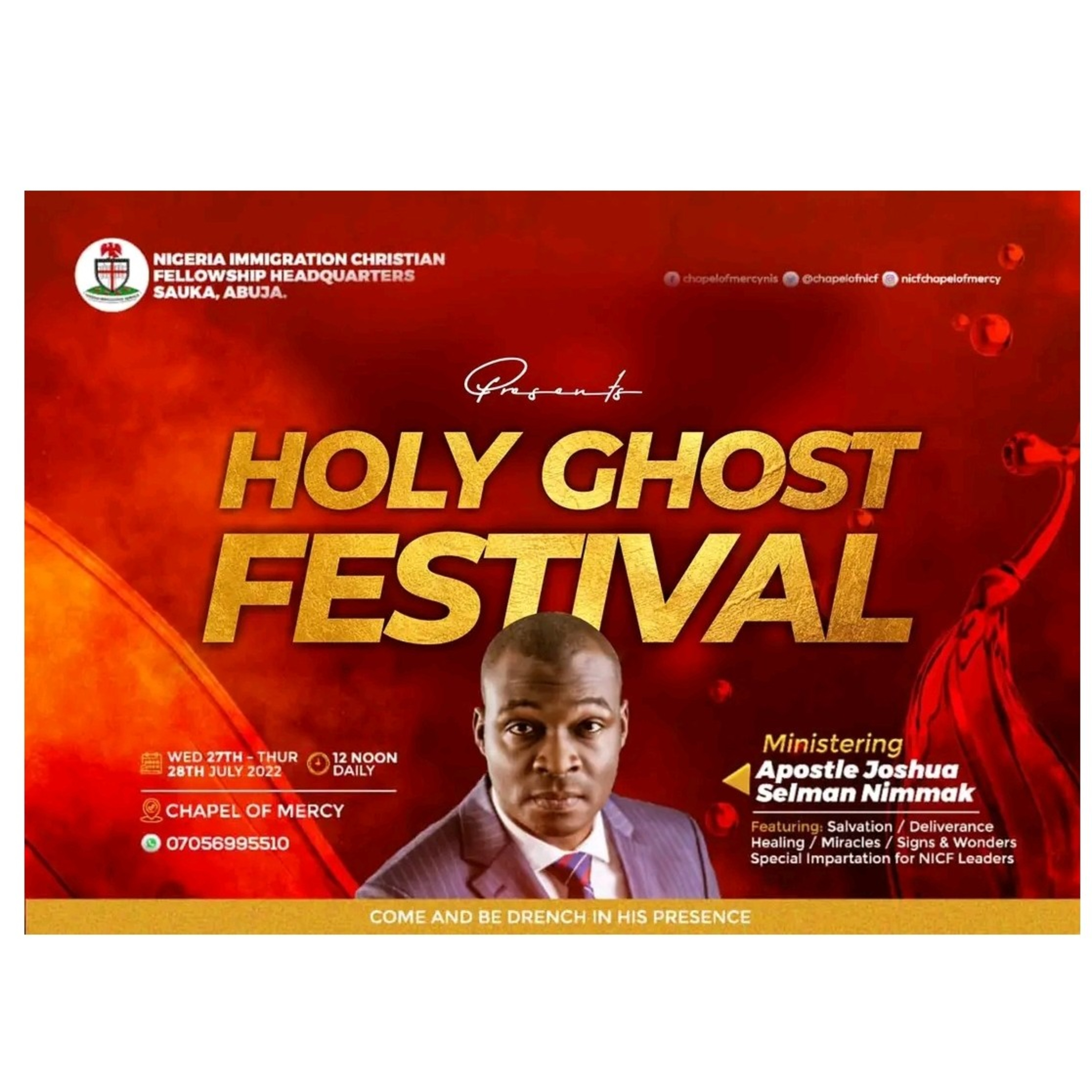 The Power of the Highest [Part 1] Luke 1:35 ||NICF Abuja ||Apostle Joshua Selman ||27/07/2022