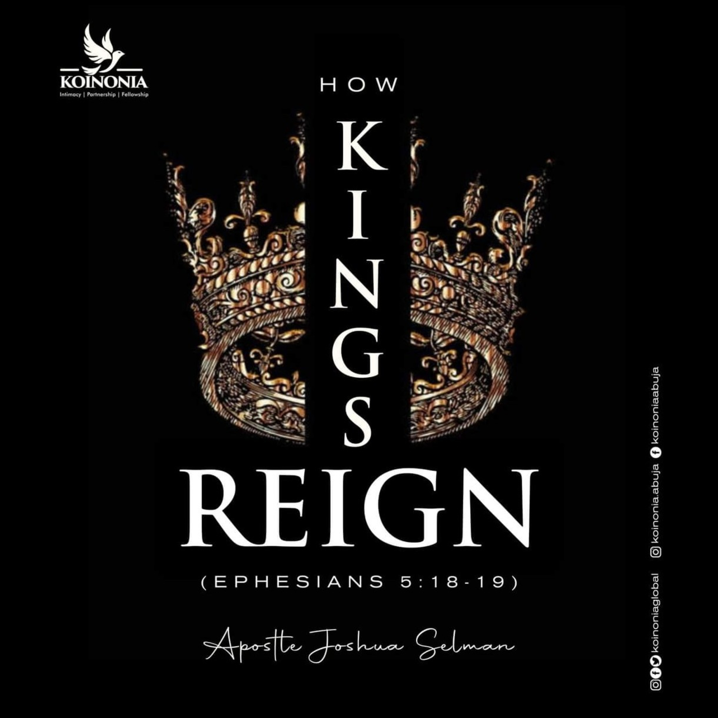 HOW KINGS REIGN WITH APOSTLE JOSHUA SELMAN II23II10II2022
