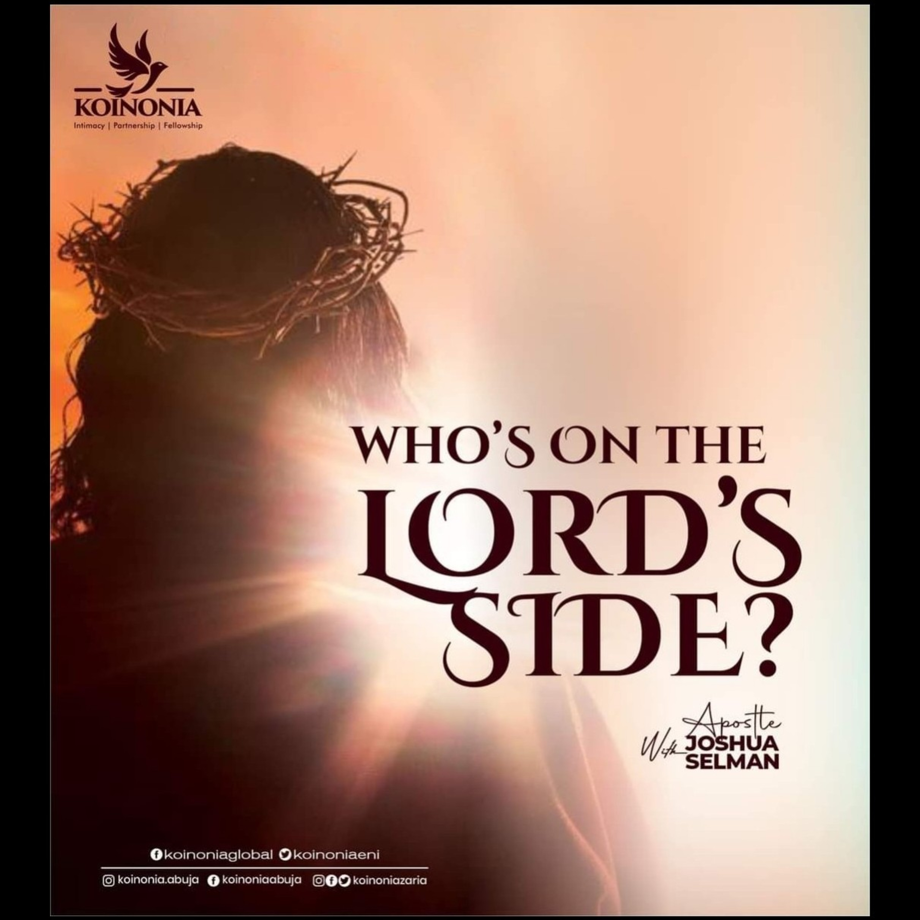 WHO IS ON THE LORD'S SIDE WITH APOSTLE JOSHUA SELMAN 14.05.2023