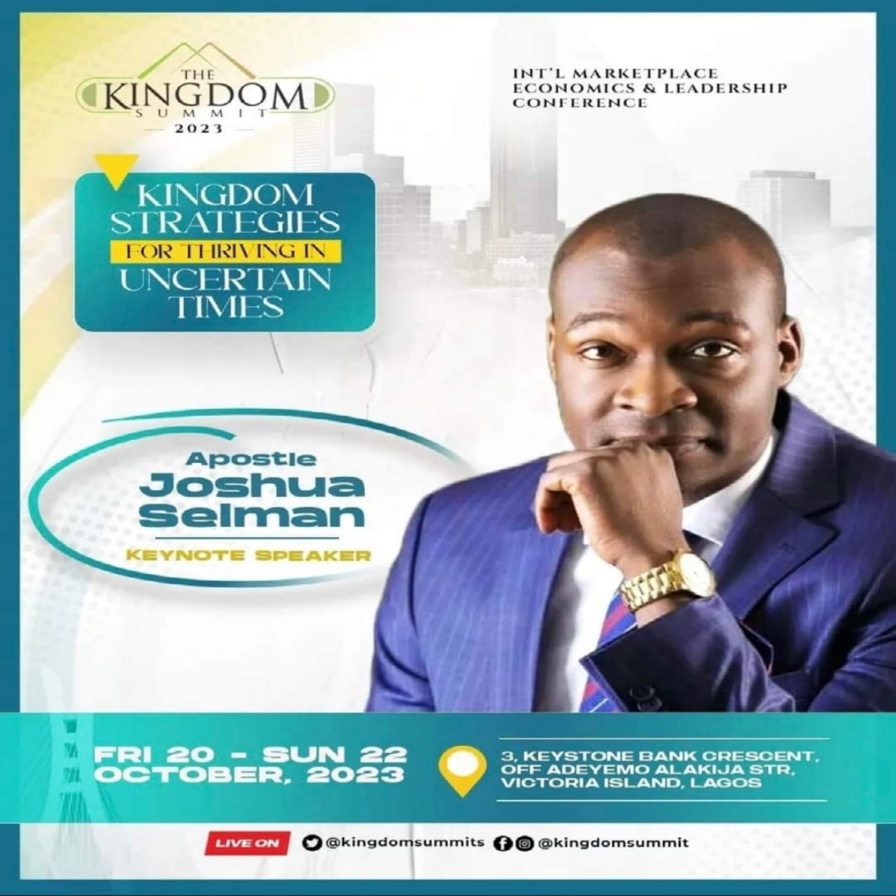 KINGDOM SUMMIT 2023 || RCCG THE KINGS COURT || LAGOS-NIGERIA || APOSTLE JOSHUA SELMAN
