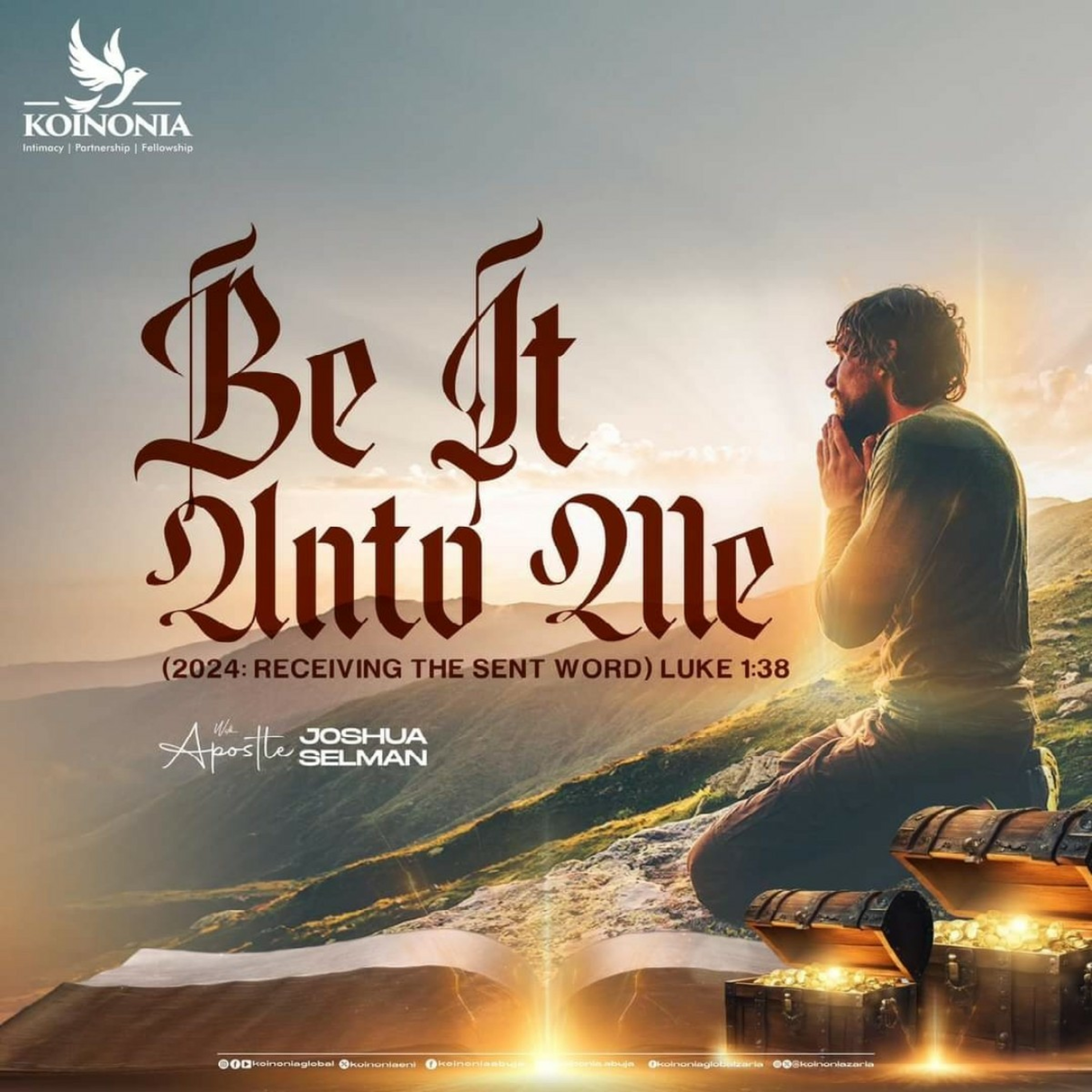 BE IT UNTO ME(2024: RECEIVING THE SENT WORD) WITH APOSTLE JOSHUA SELMAN || 21I 01I 2024||