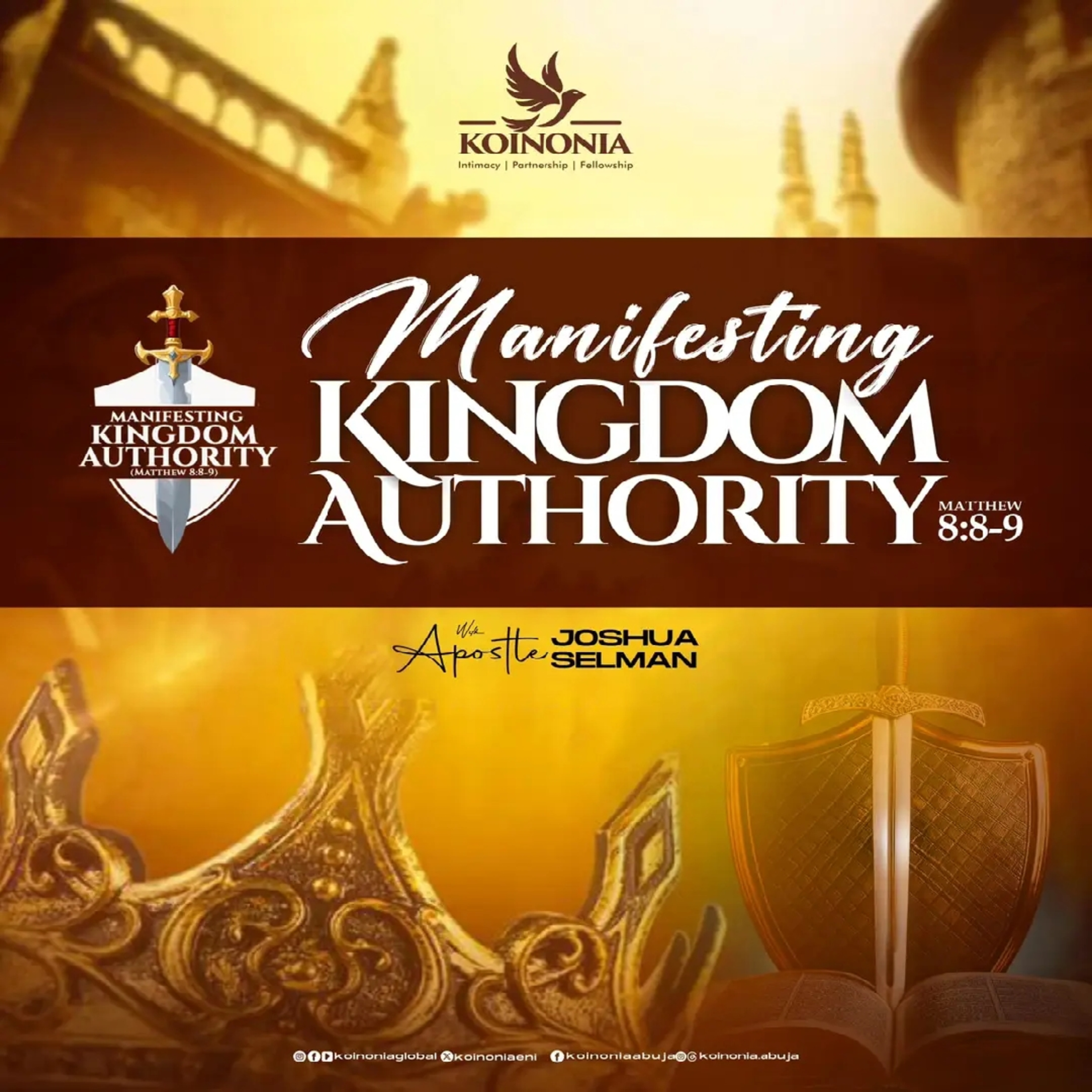 MANIFESTING KINGDOM AUTHORITY WORD SESSION (MATT. 8:8-9) WITH APOSTLE JOSHUA SELMAN - 23.06.2024
