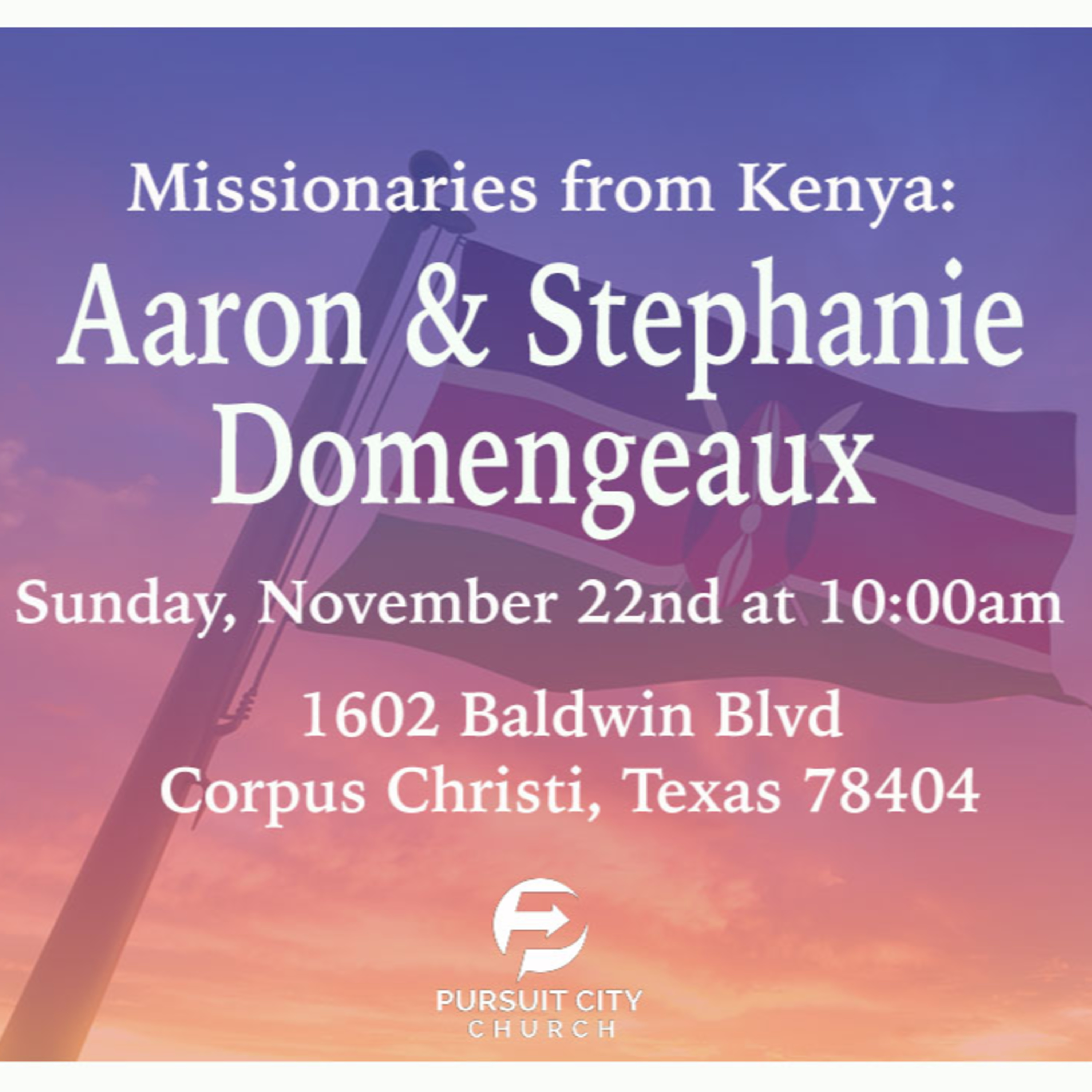 Missionaries from Kenya: Aaron & Stephanie Domengeaux episode artwork