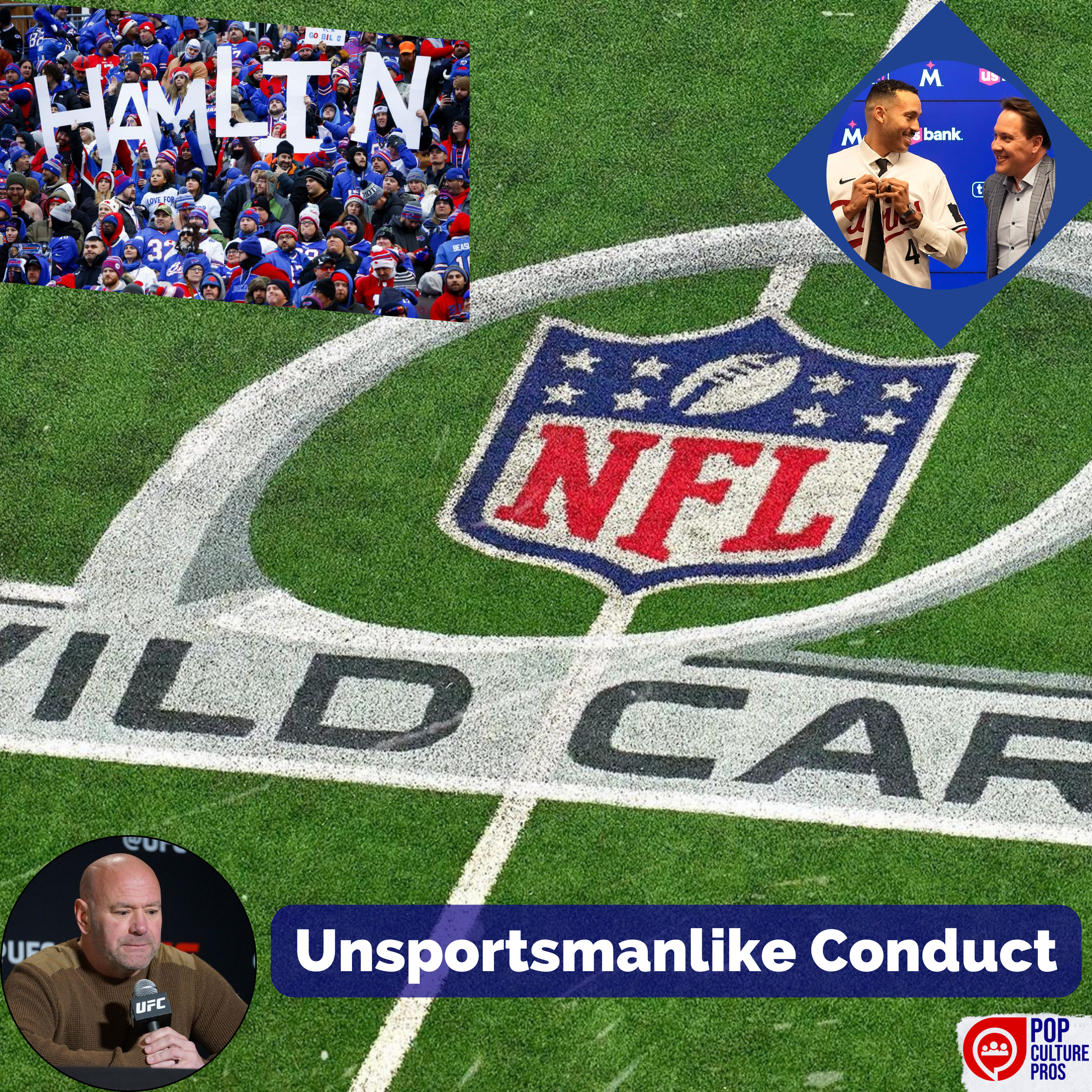 Unsportsmanlike Conduct Episode 42 - Hamlin home, Wild Card Weekend Preview, Props, and more! episode artwork