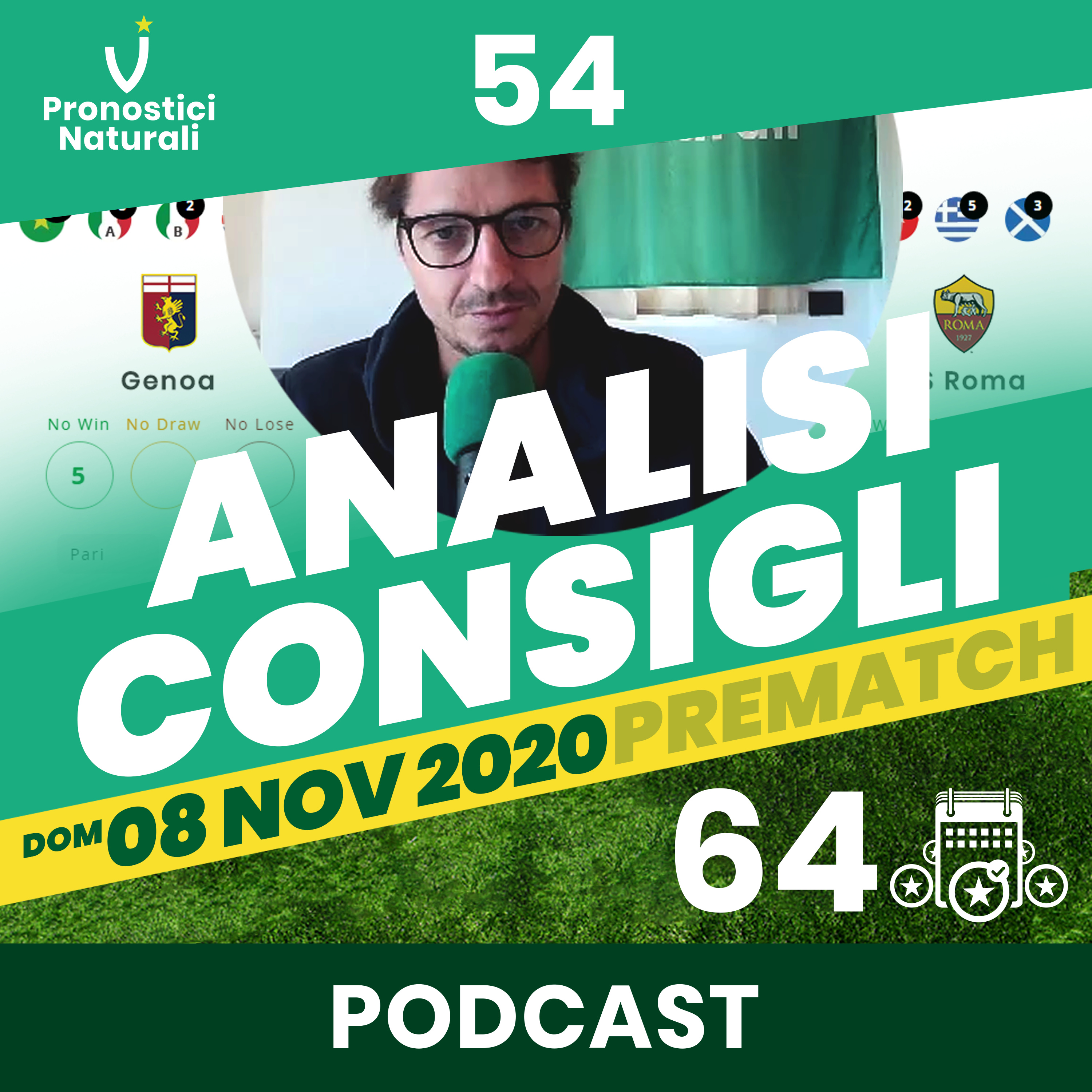 [ANALISI PRE] 64 pronostici naturali, tante soluzioni per le scommesse di oggi Domenica 8 Novembre. episode artwork
