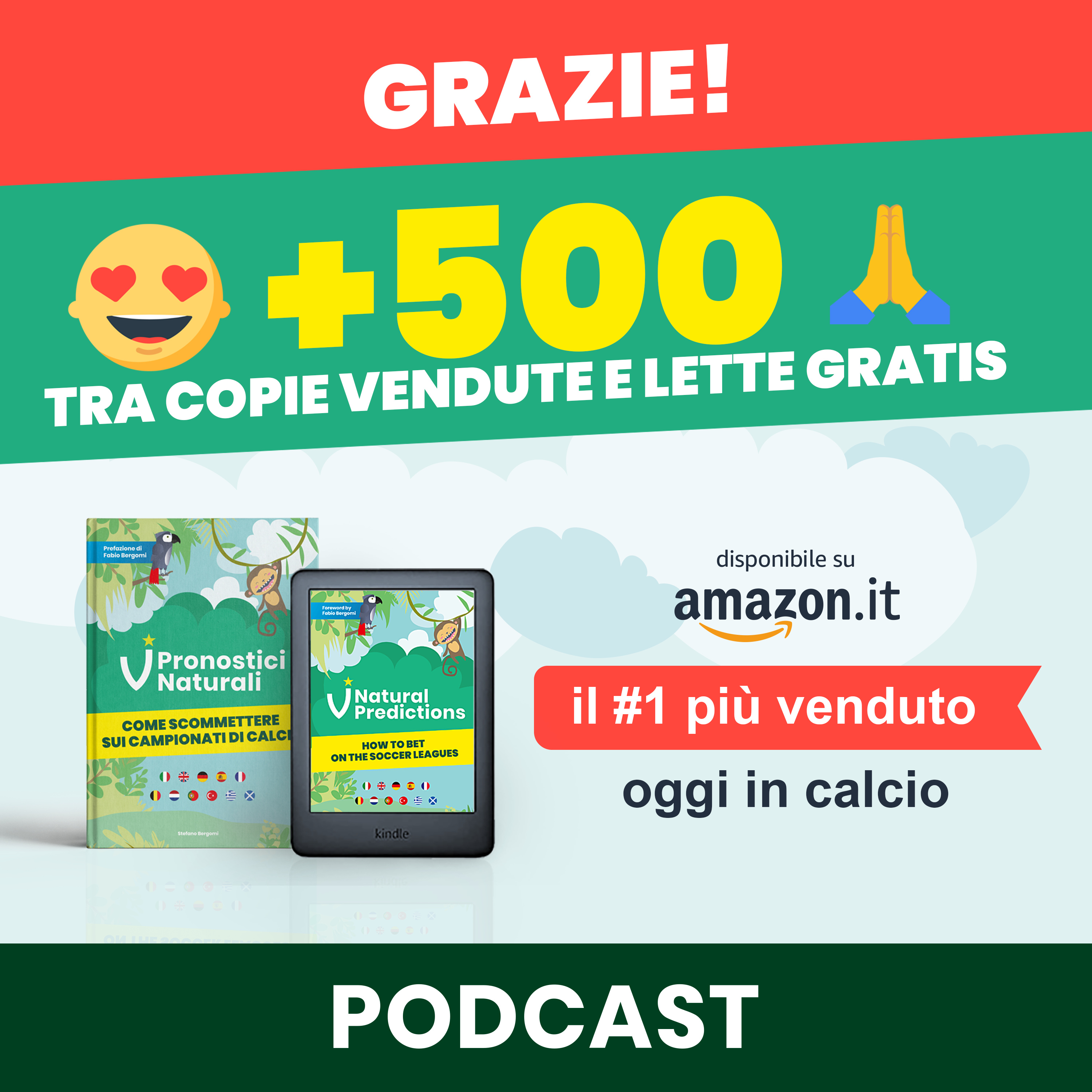 +500 Copie per il libro manuale dei pronostici naturali, OGGI #1 bestseller in calcio su Amazon. episode artwork
