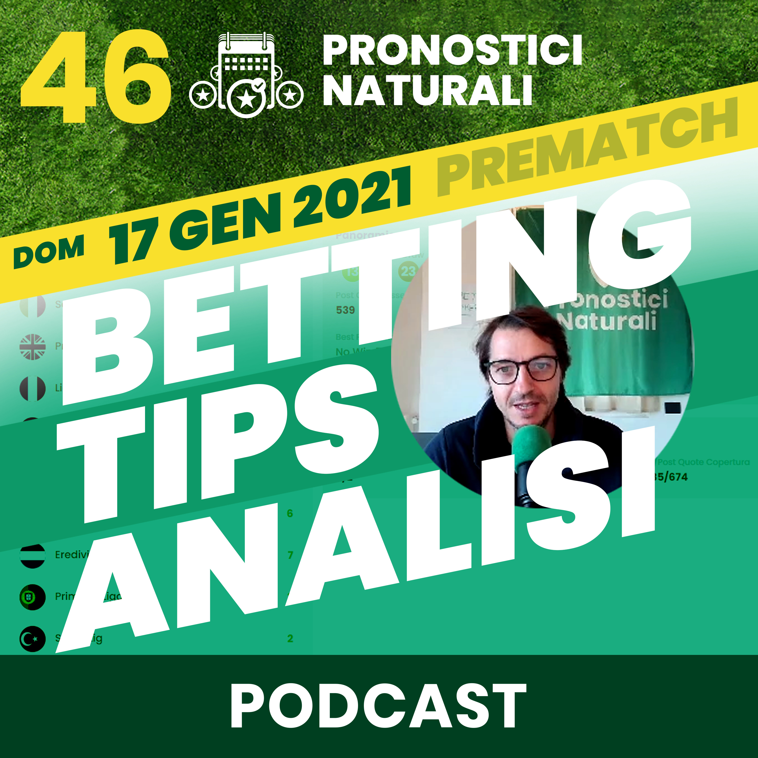 [ANALISI PRE] Panoramica dei 46 pronostici naturali per le scommesse di oggi in 12 campionati. episode artwork