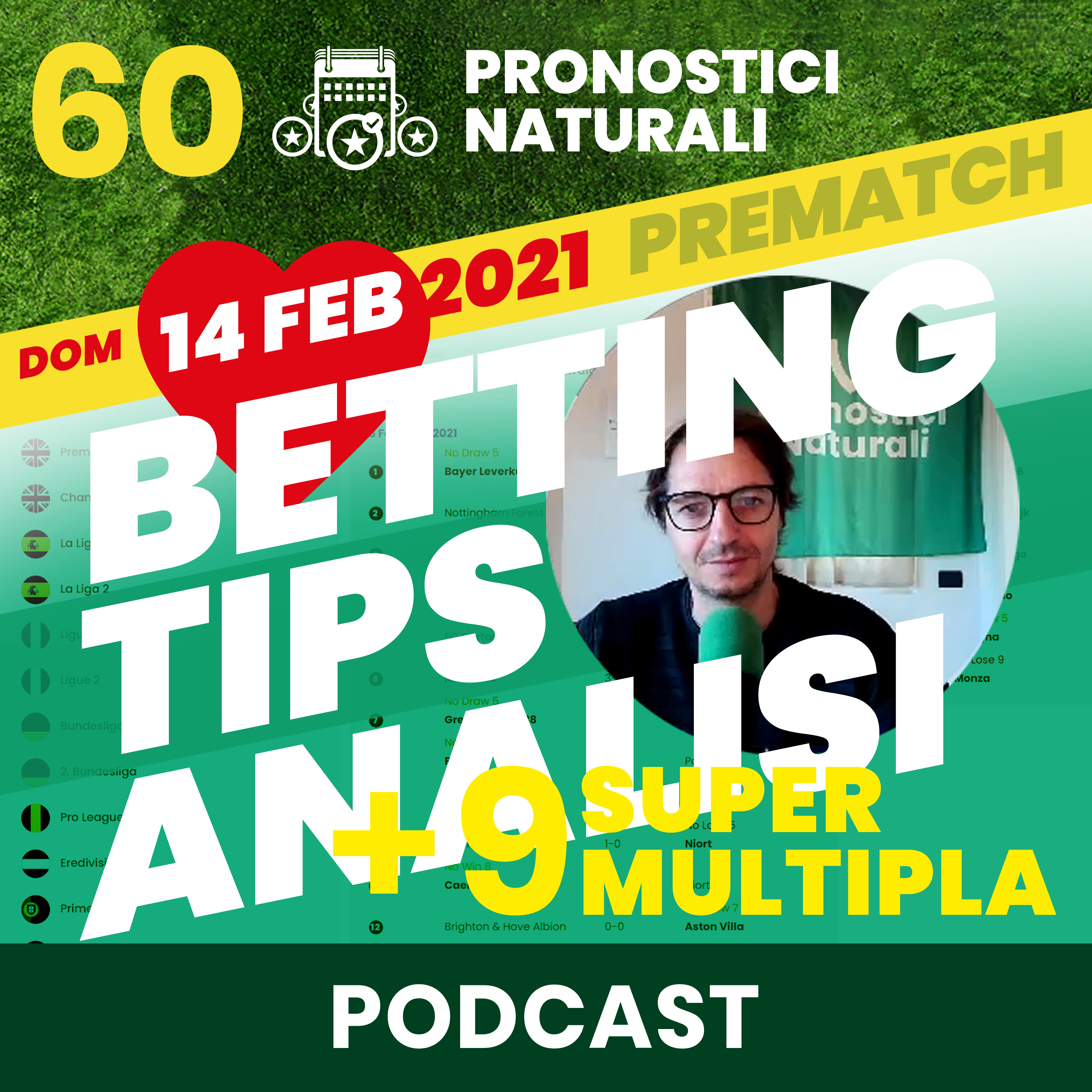 [ANALISI PRE] Oggi 60 pronostici naturali + Bolla calcio SuperMultipla9 a sistema Domenica episode artwork