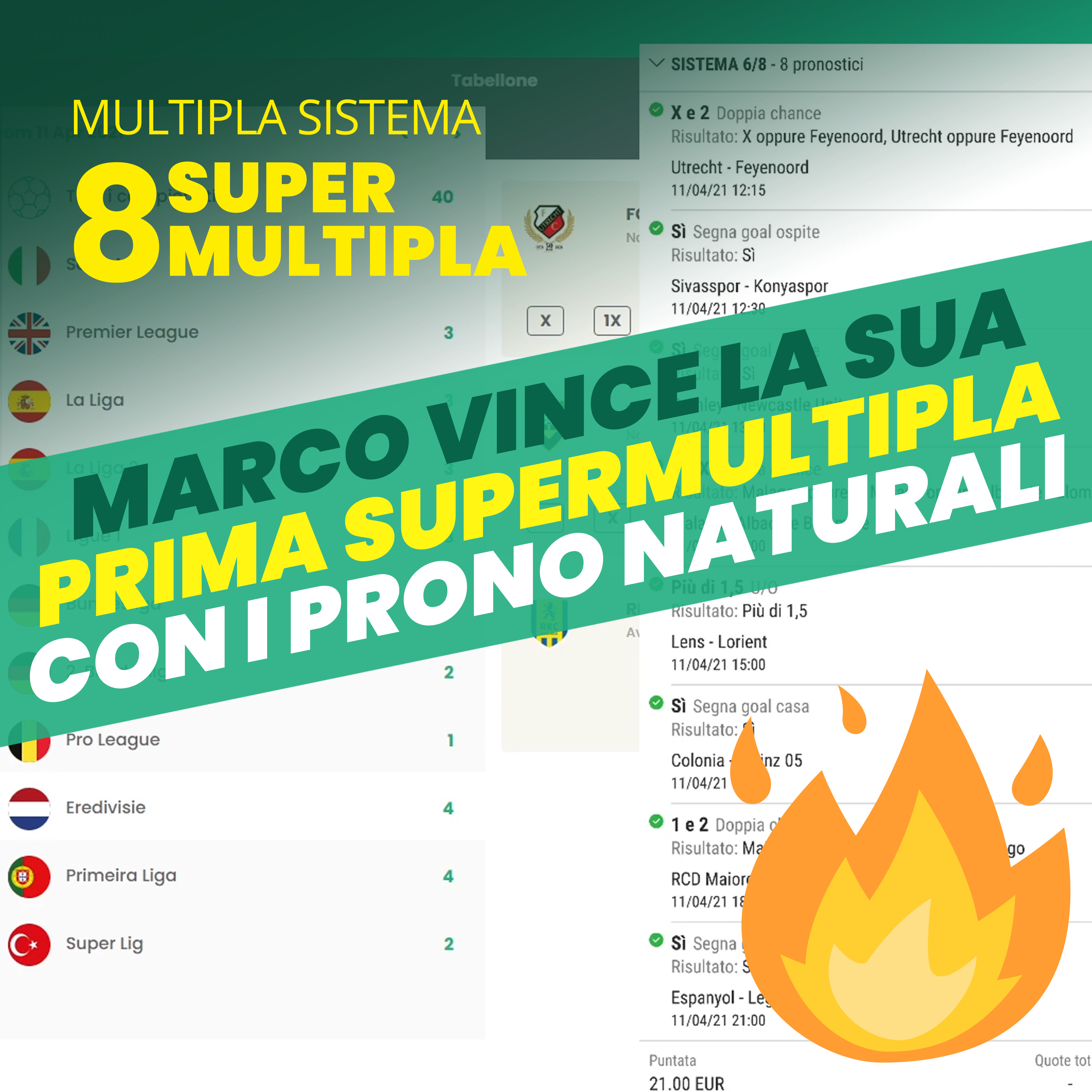 Come sfruttare i Pronostici Naturali? Marco VINCE la prima SuperMultipla con 8 quote di copertura episode artwork