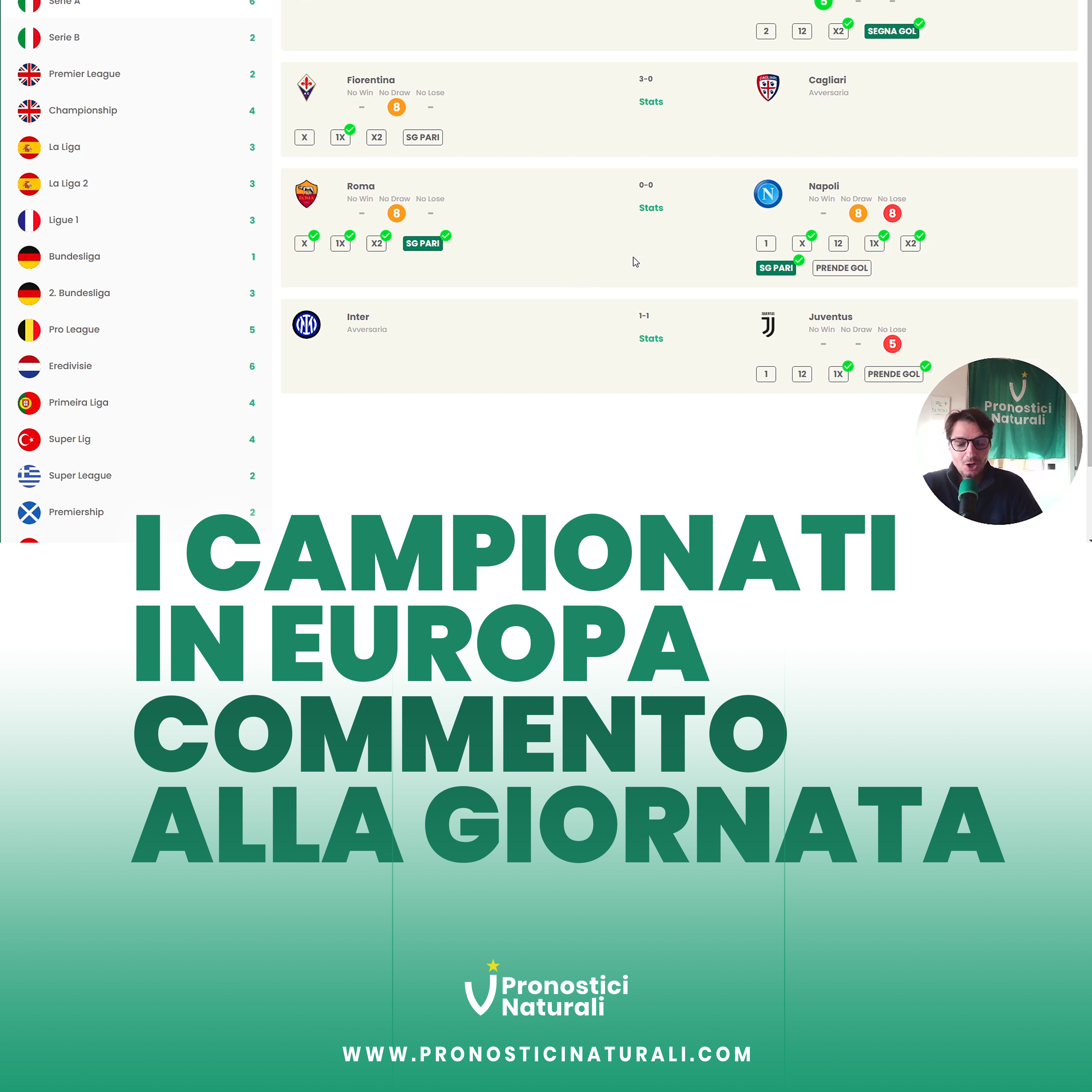 Commento e curiosità giornata di campionato e pronostici, top e flop classifiche europee e gol al 90
