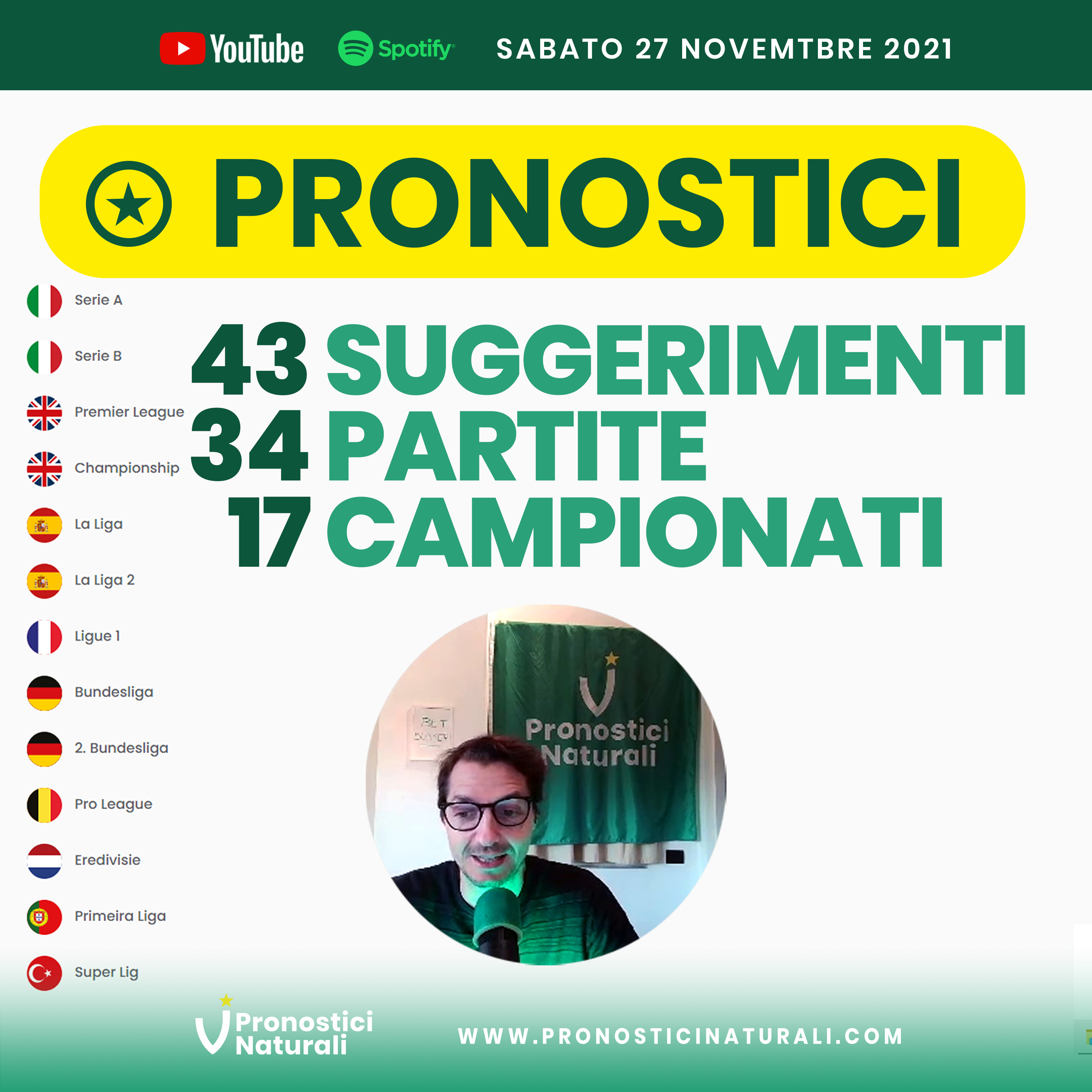 43 Suggerimenti Betting Calcio con i Pronostici Naturali di Sabato 26 Novembre 2021 Analisi e Stats episode artwork