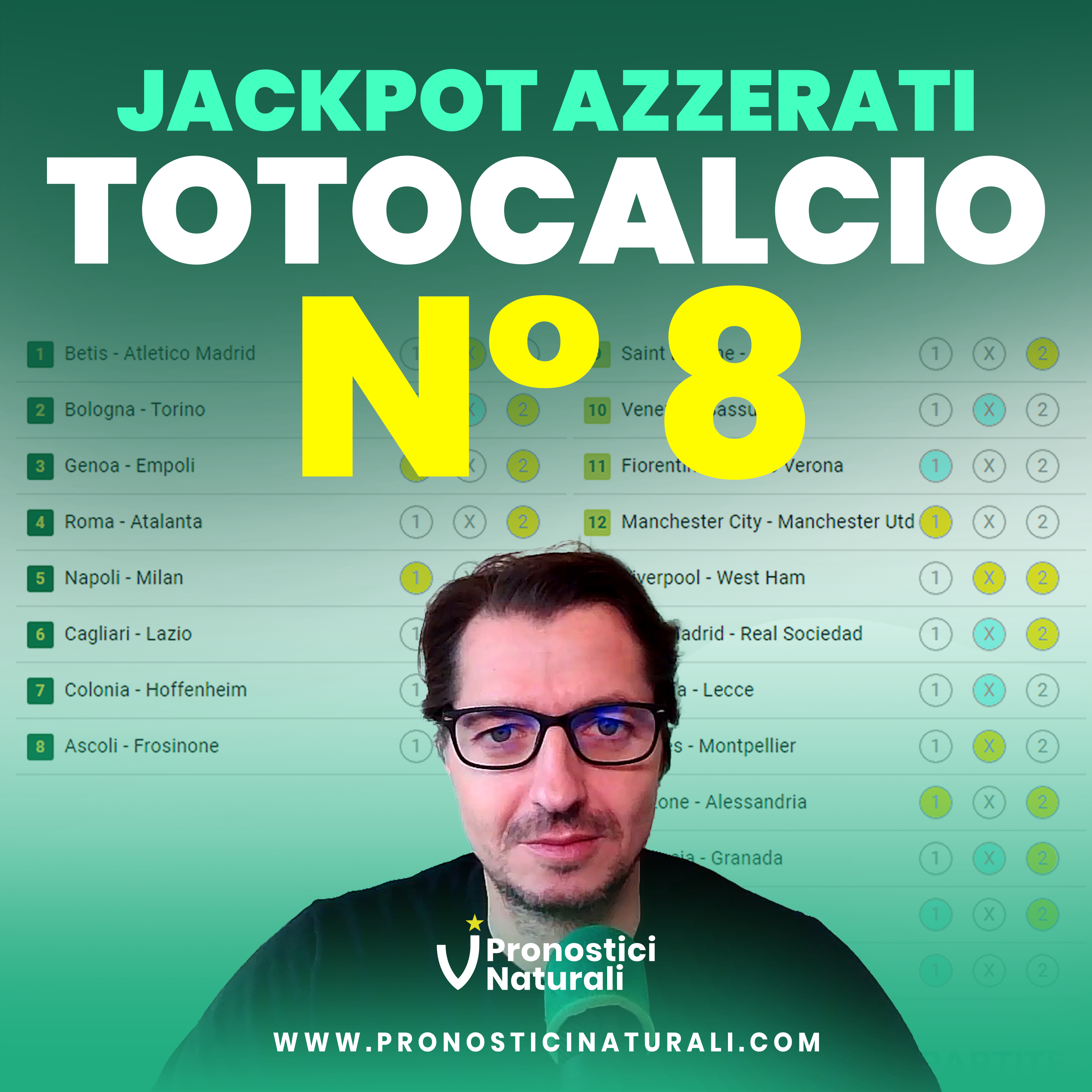 Totocalcio 8 Formula 13 con 20 Pronostici Naturali su 16 Partite, Schedina e Commento episode artwork