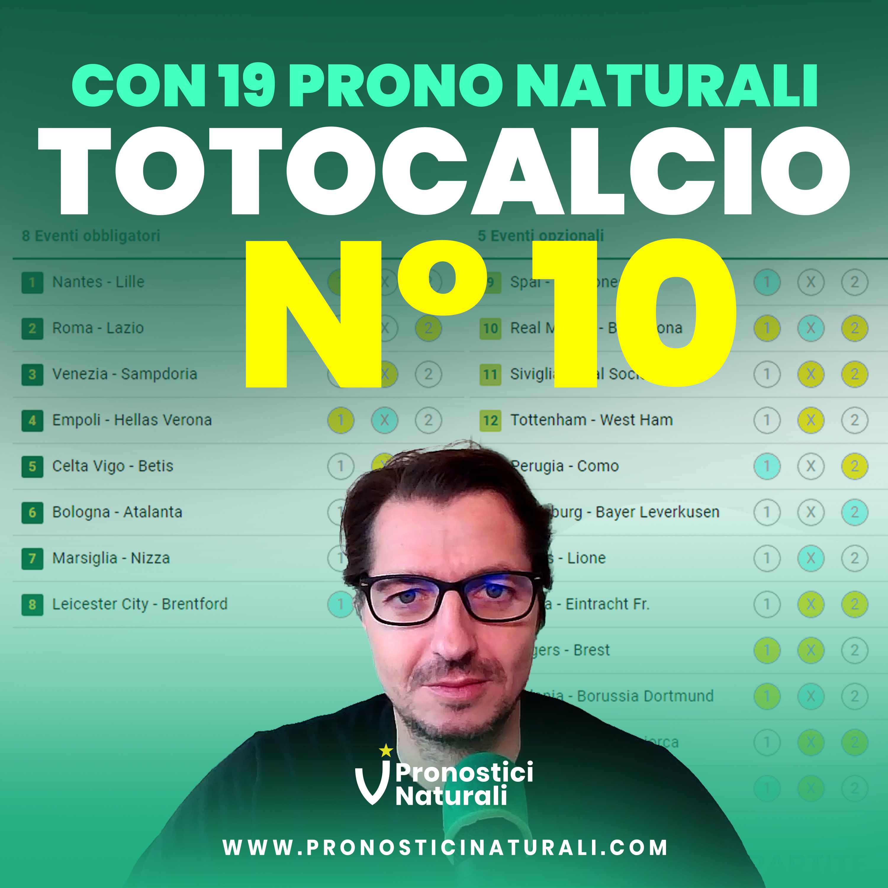 Totocalcio 10 Analisi Schedina Formula 13 questa concorso con 19 Pronostici Naturali su 14 Partite episode artwork