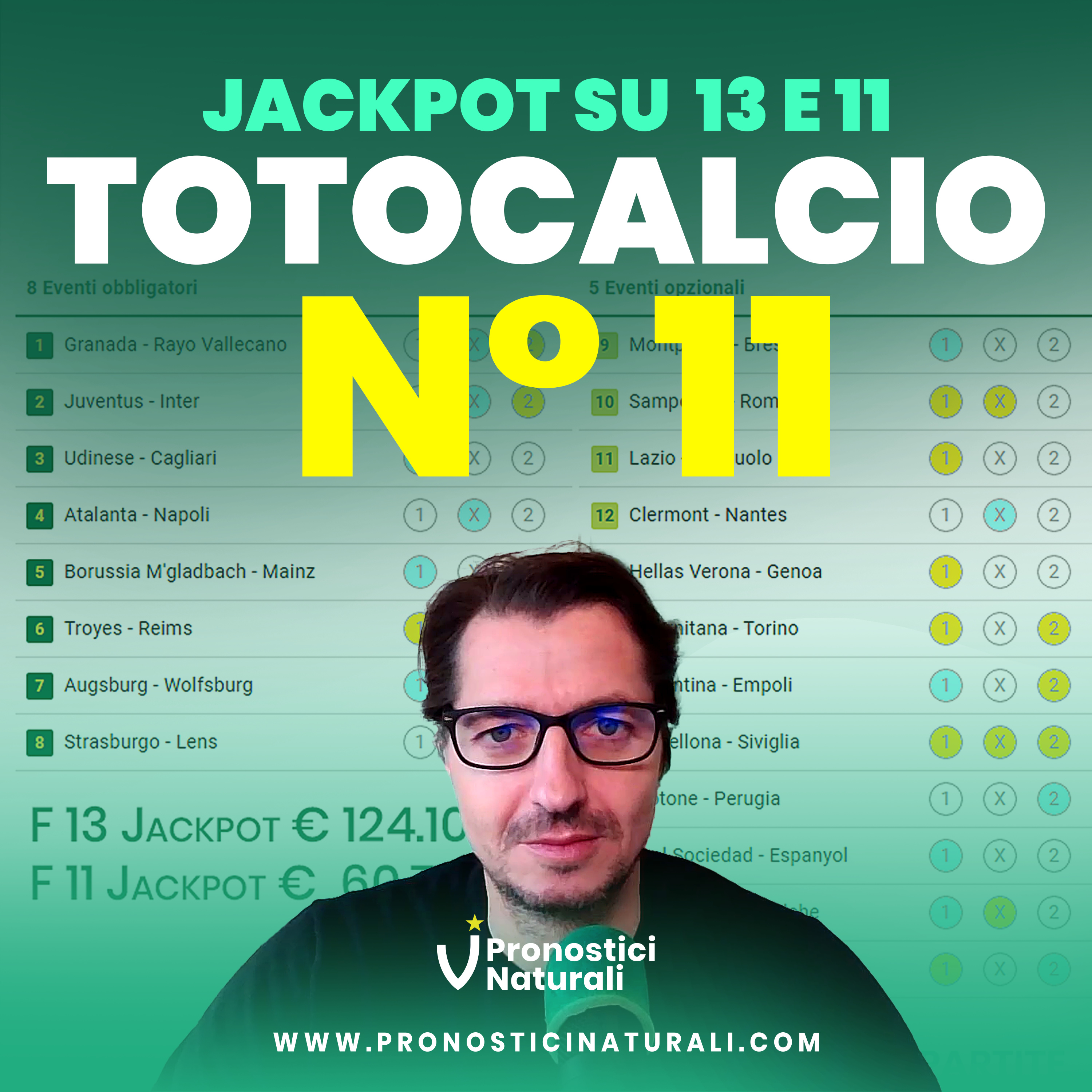 Jackpot su 11 e 13 nel Totocalcio - Analisi di tutte le partite con l’aiuto dei Pronostici Naturali episode artwork