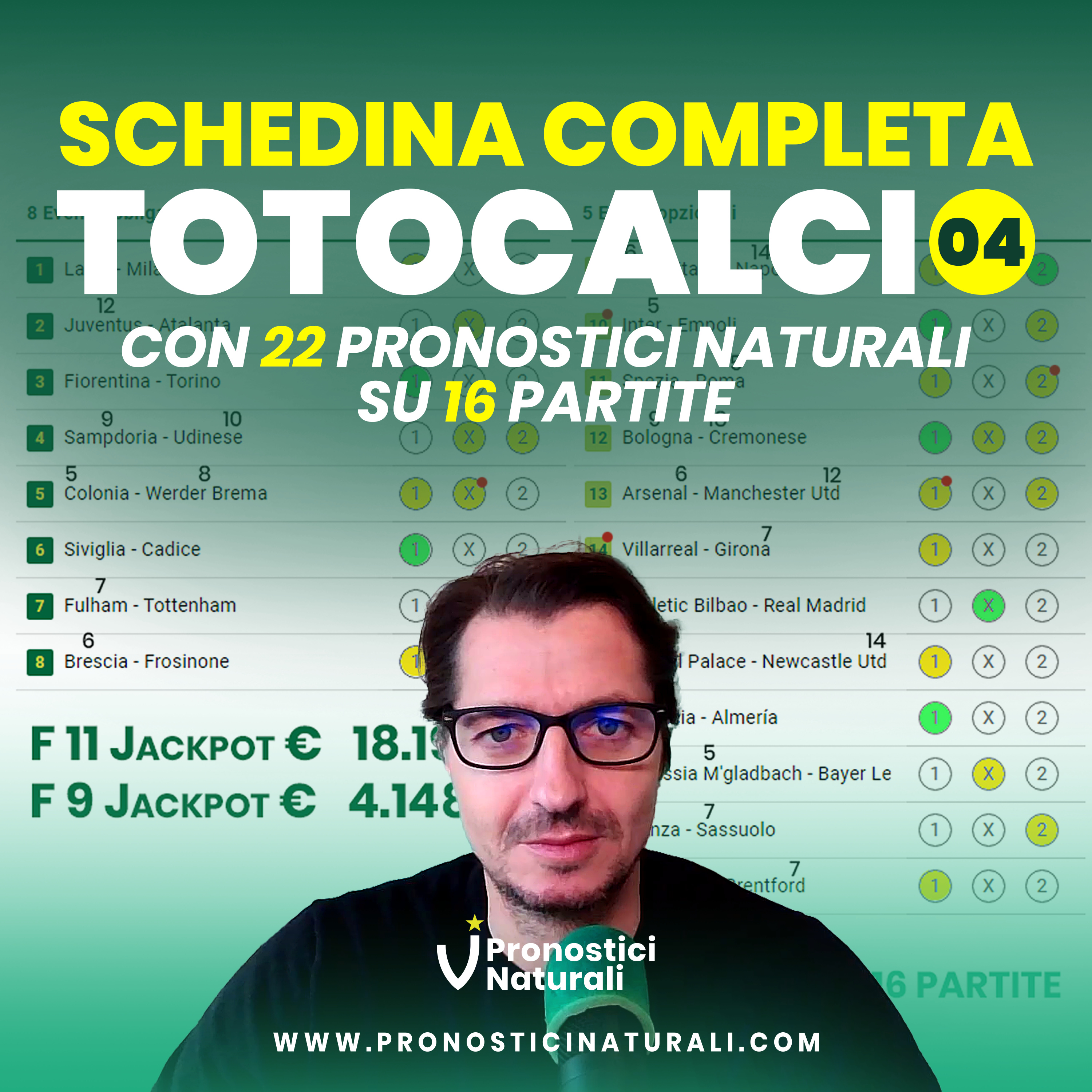 1 Solo 13 204K! Risultati e Totocalcio 4 Schedina Completa con tanti 22 Pronostici Naturali episode artwork