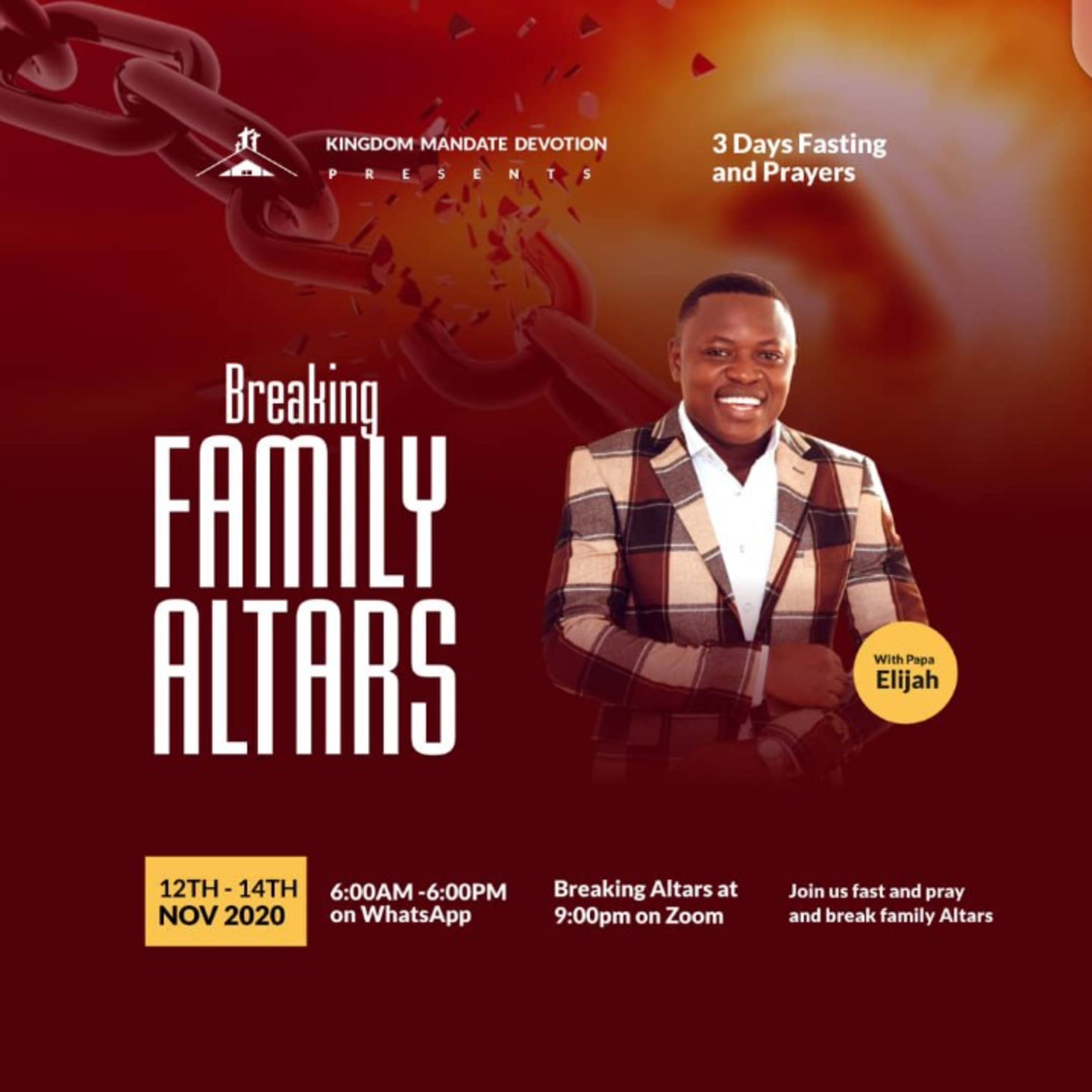 BREAKING DEMONIC ALTARS; RAISING GODLY ALTARS

DAY 1
BY PAPA ELIJAH