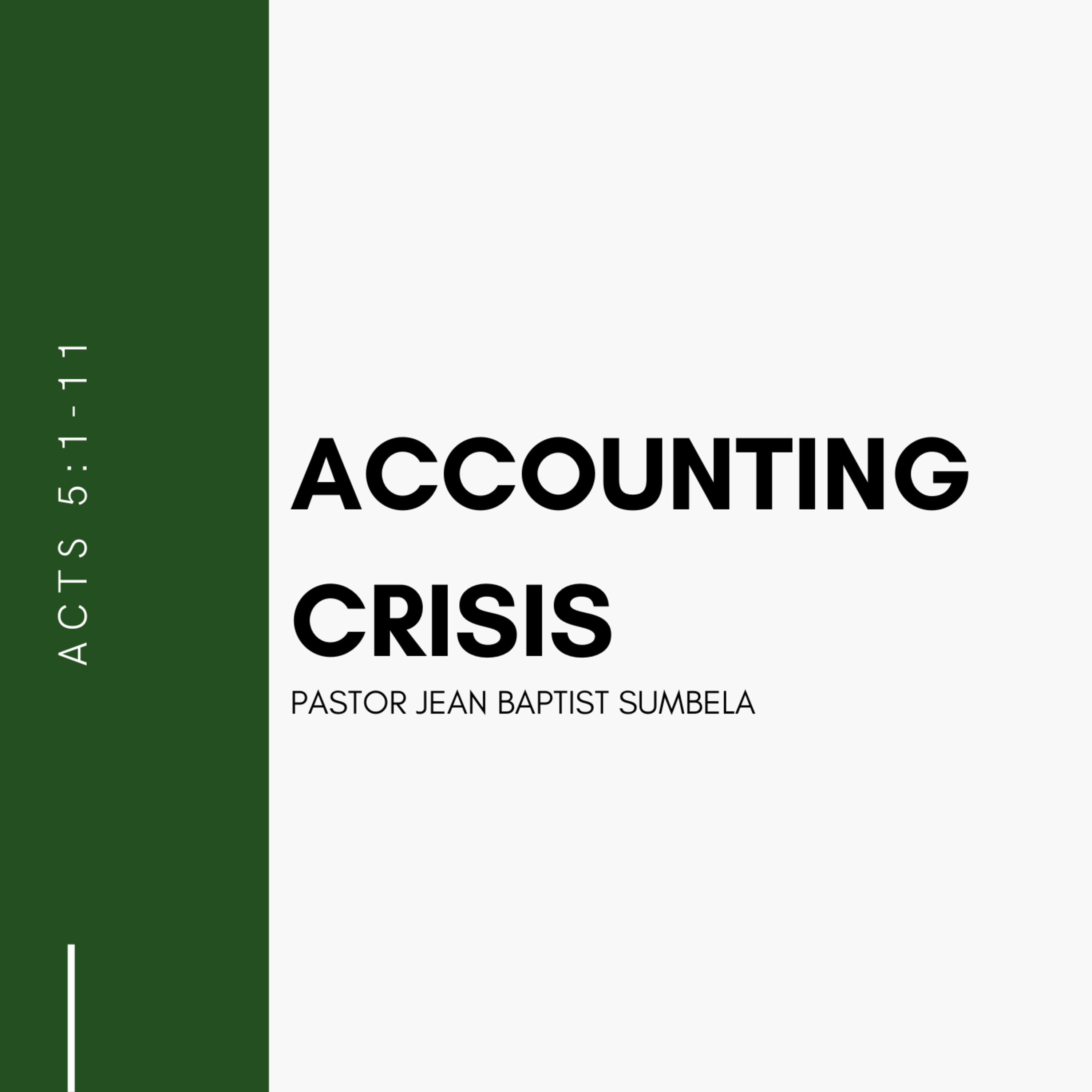 Accounting Crisis with Pastor Sumbela episode artwork