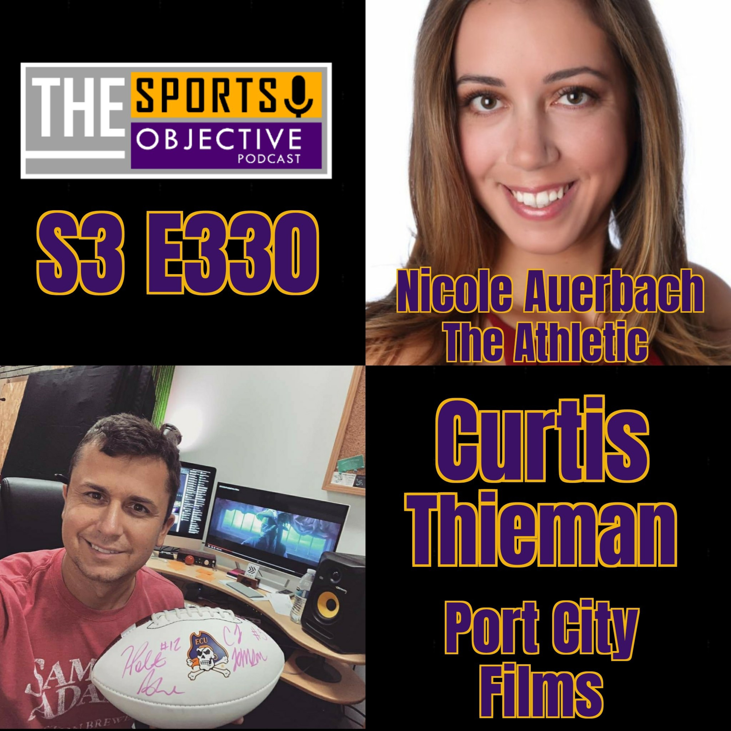 Nicole Auerbach of The Athletic and Curtis Thieman of Port City Films  episode artwork
