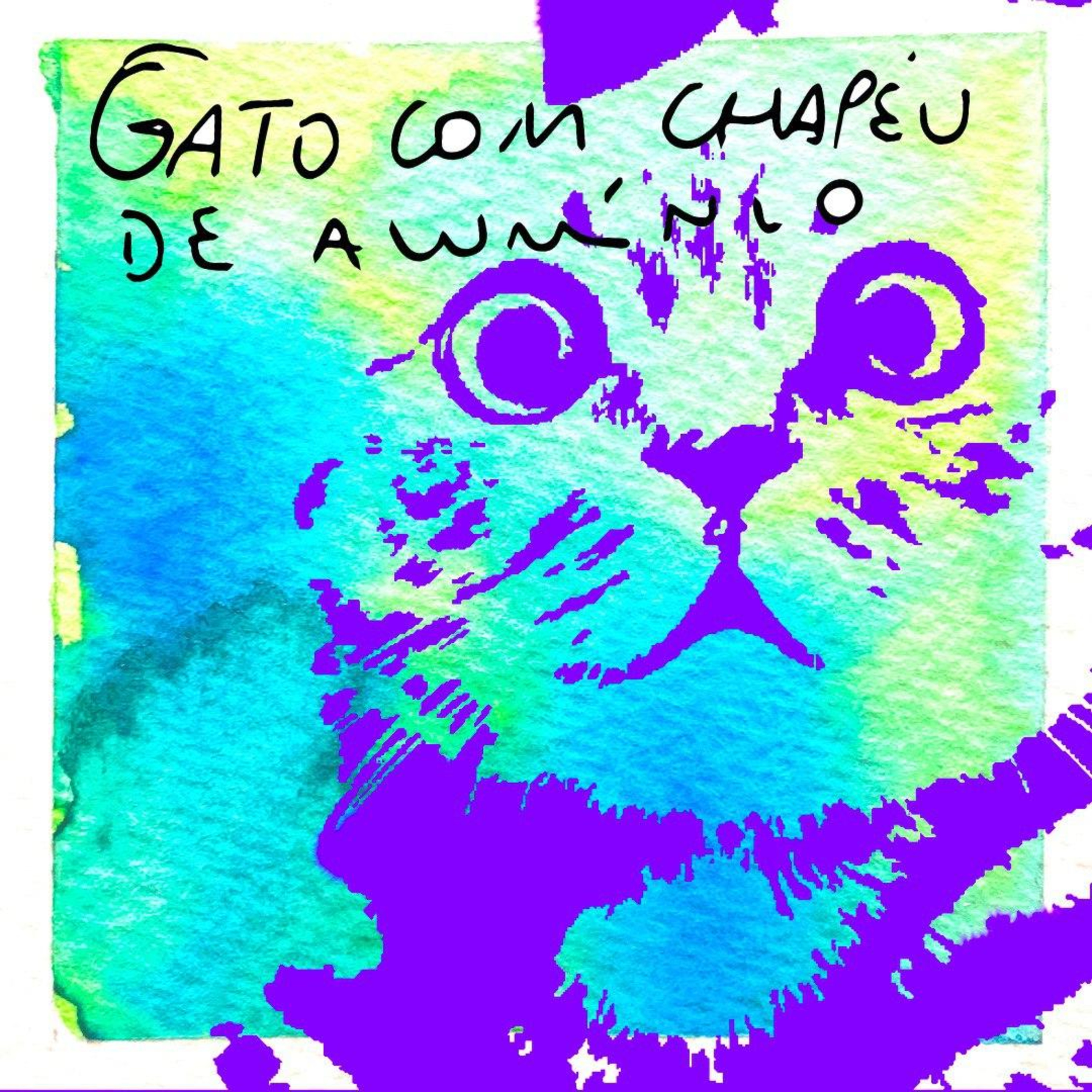 Gato com Chapéu de Alumínio