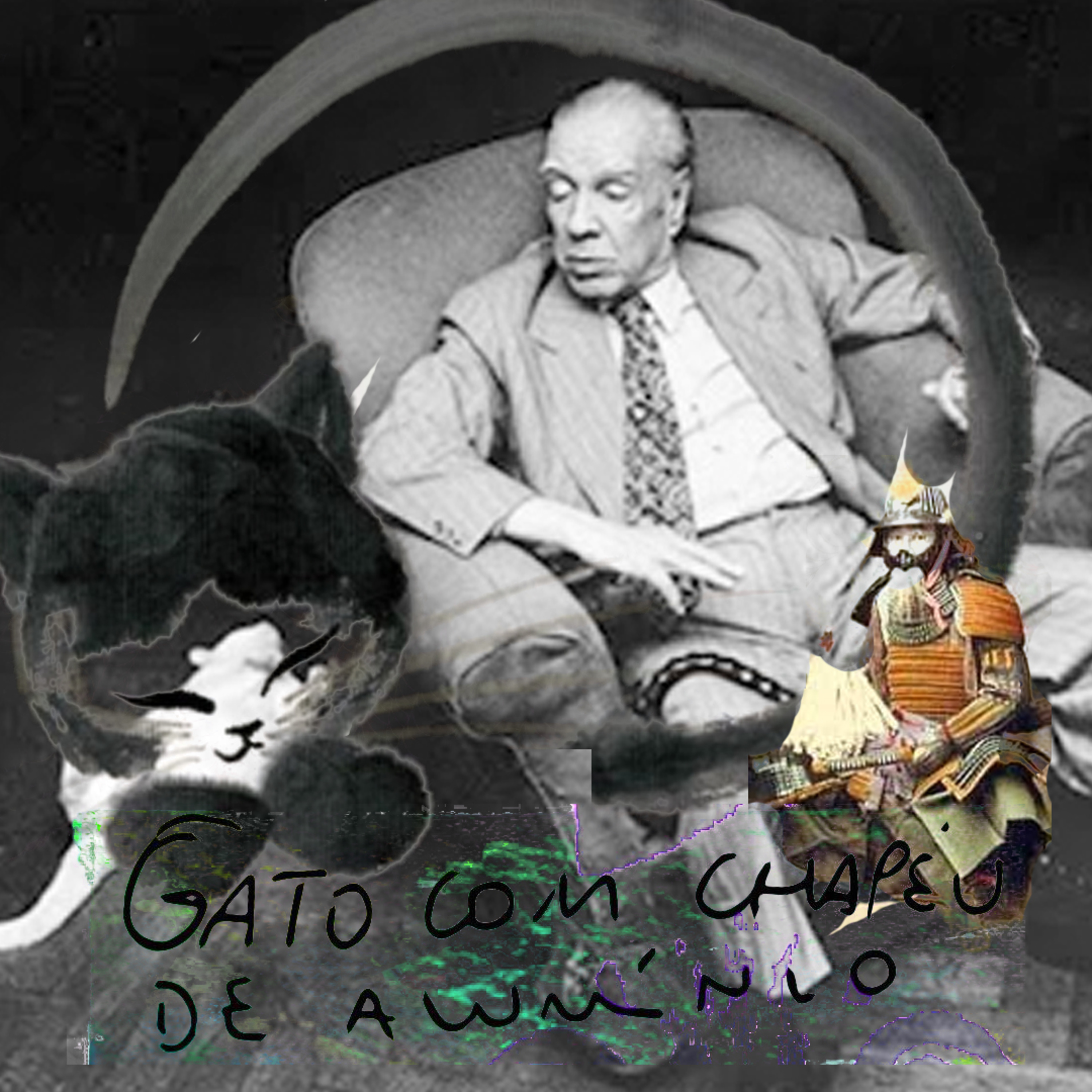 Gato com Chapéu de Alumínio