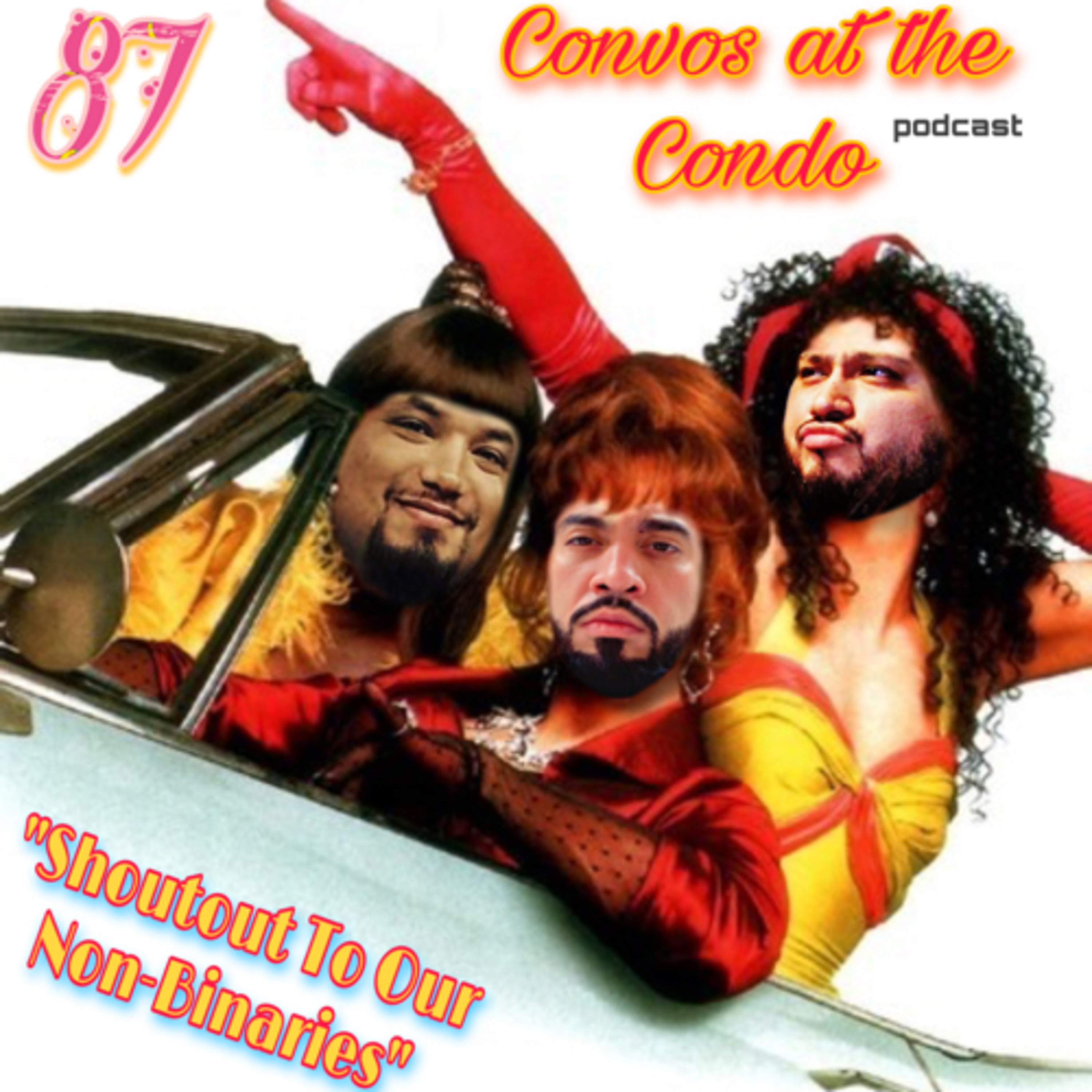 “Shoutout to our Non-Binaries" episode artwork