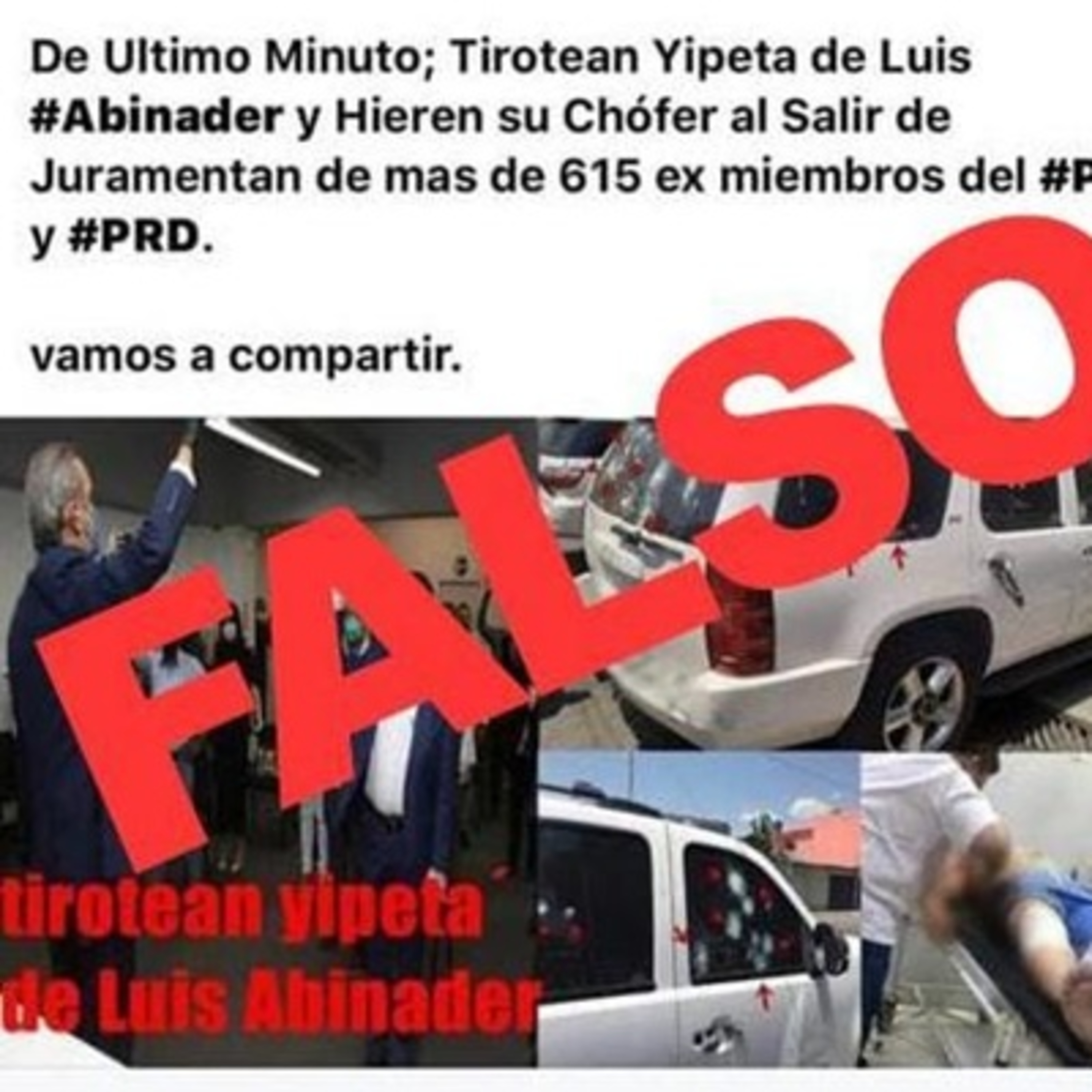INFORMAN: Es falsa la noticia que vehículo de Luis Abinader fuera tiroteado e hirieran a su chófer al salir de una juramentación de cientos de miembros del PLD y PRD que pasaron al PRM episode artwork