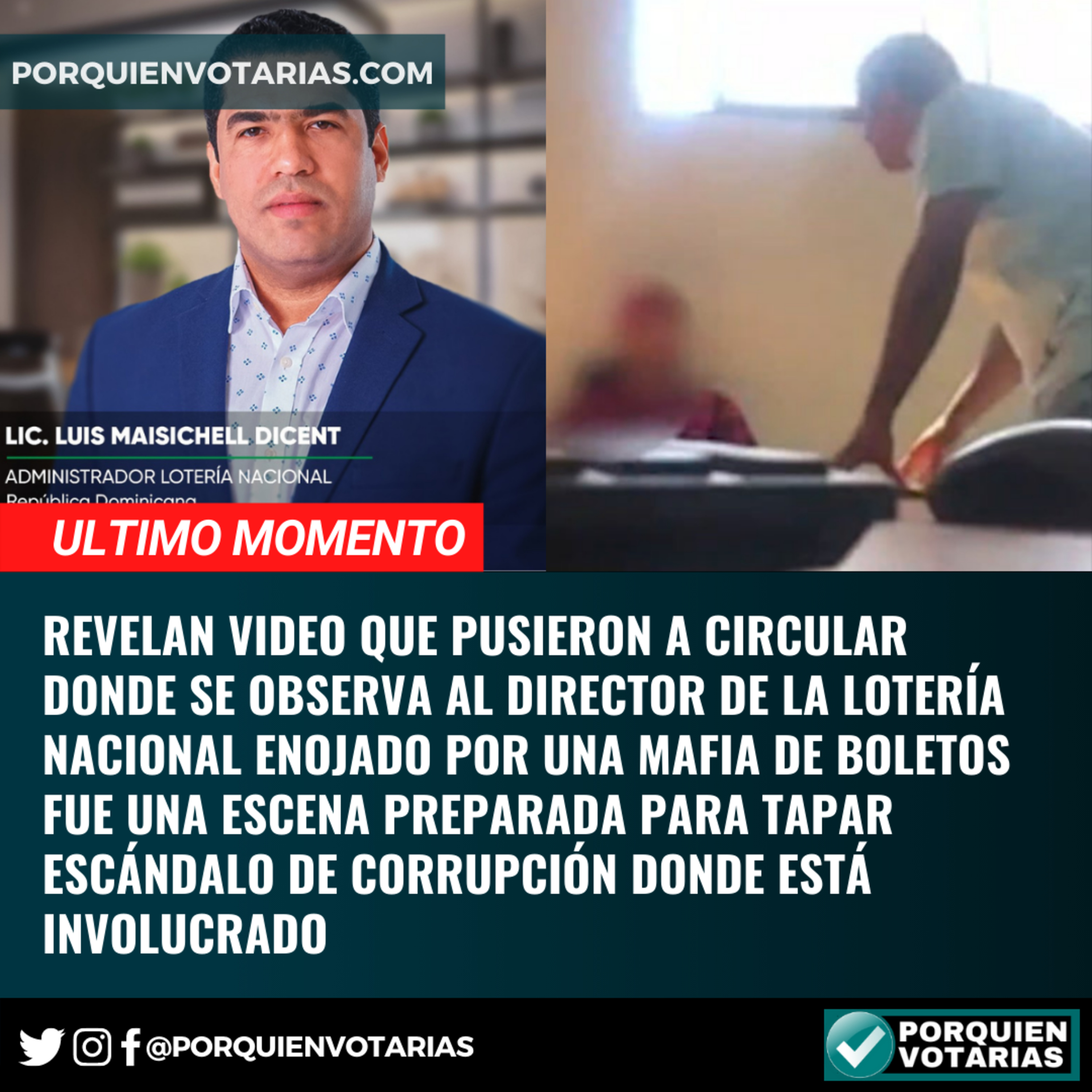 Revelan video que pusieron a circular donde se observa al director de la Lotería Nacional enojado por una mafia de boletos fue una escena preparada para tapar escándalo de corrupción donde está involu episode artwork