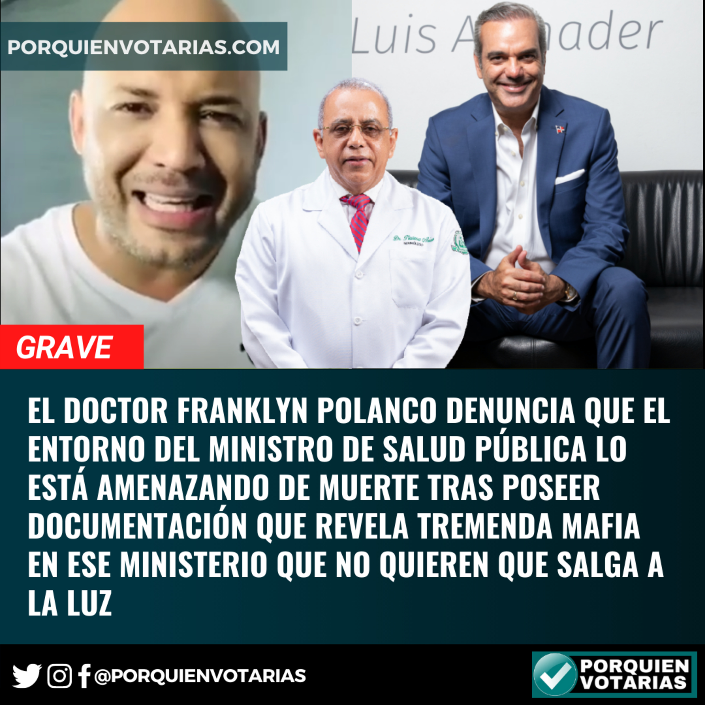 GRAVE: El Doctor Franklyn Polanco denuncia que el entorno del ministro de Salud Pública lo está amenazando de muerte tras poseer documentación que revela tremenda mafia en ese ministerio que no quiere episode artwork