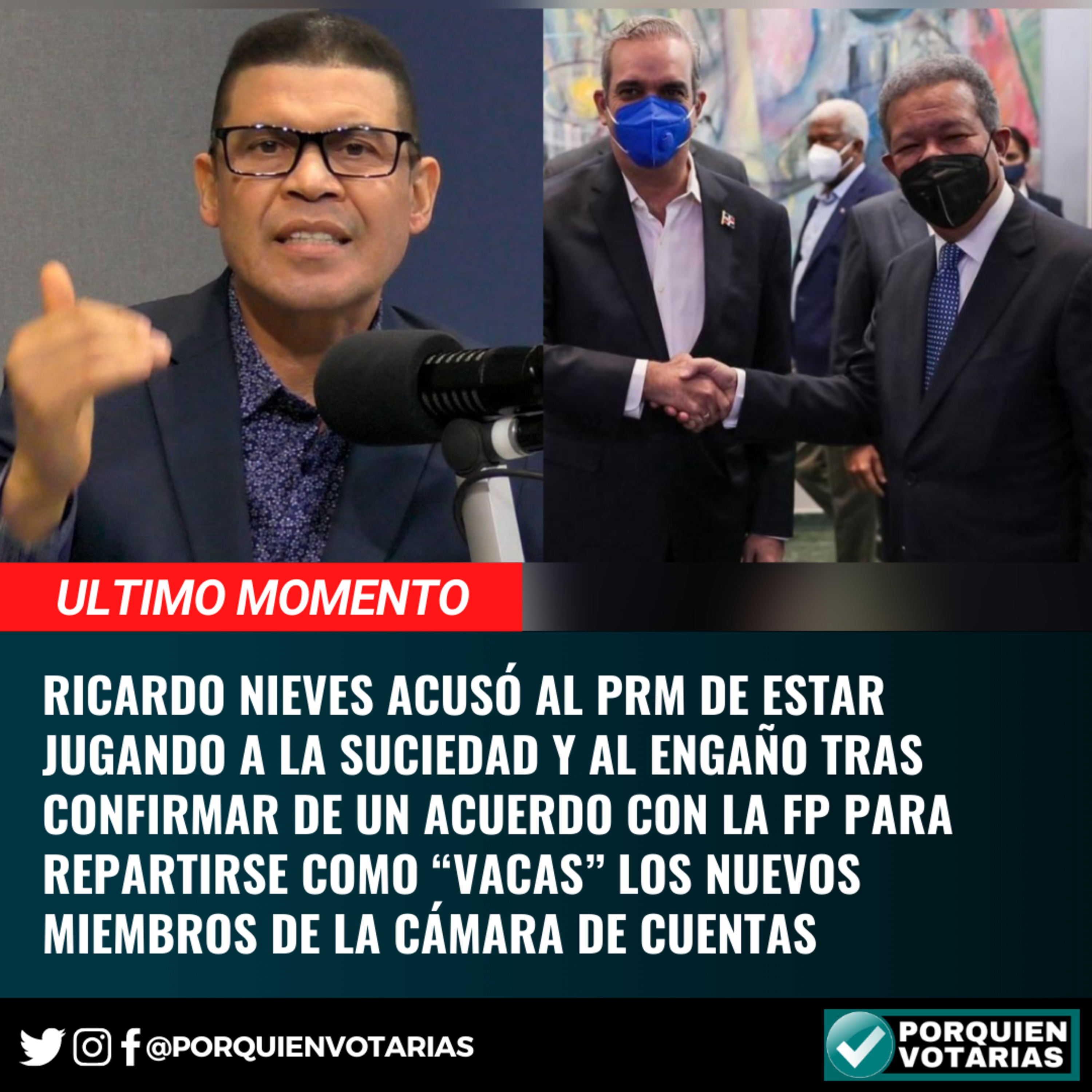 Ricardo Nieves acusó al PRM de estar jugando a la suciedad y al engaño tras confirmar de un acuerdo con la FP para repartirse como “vacas” los nuevos miembros de la Cámara de Cuentas episode artwork