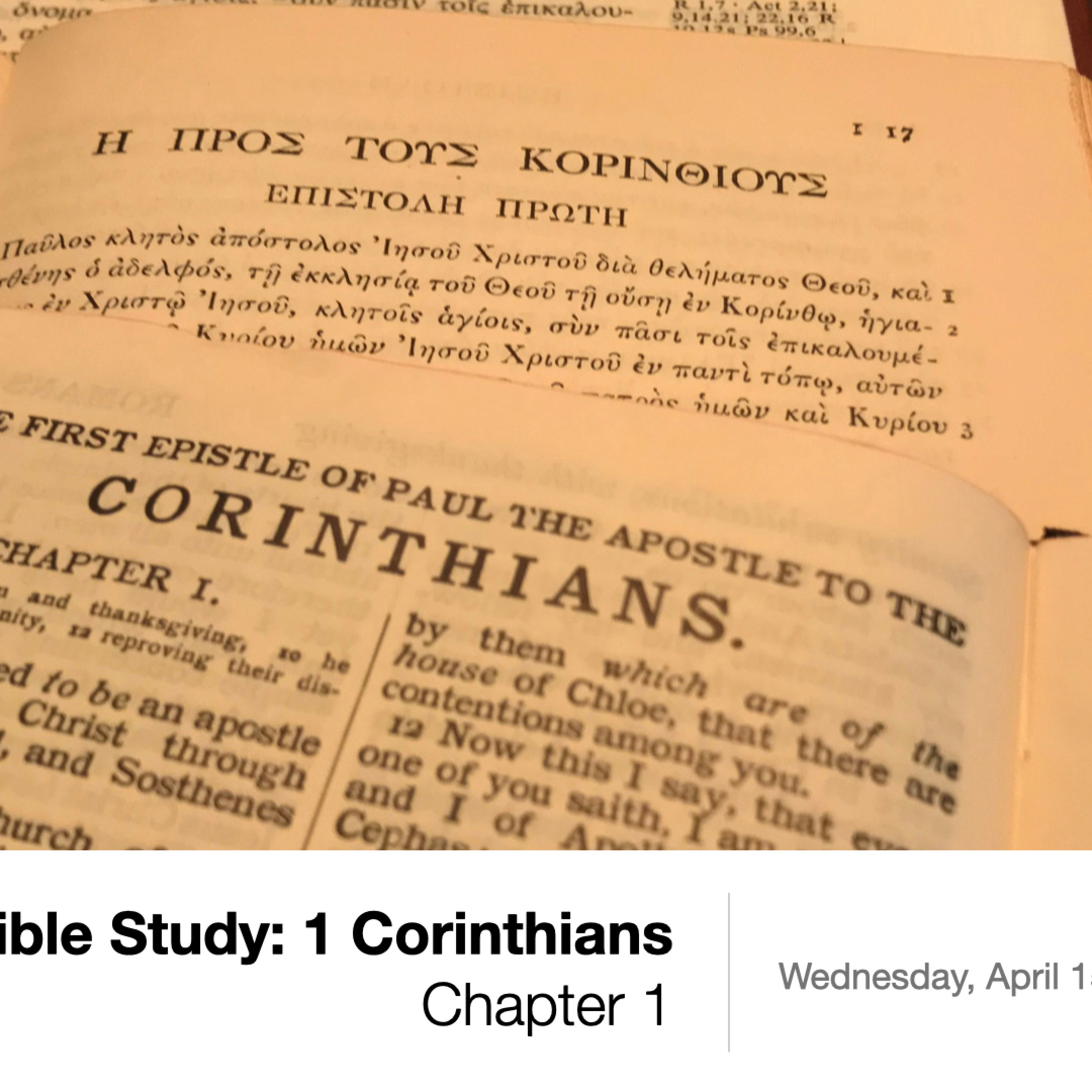 Bible Study: 1 Corinthians Chapter 1