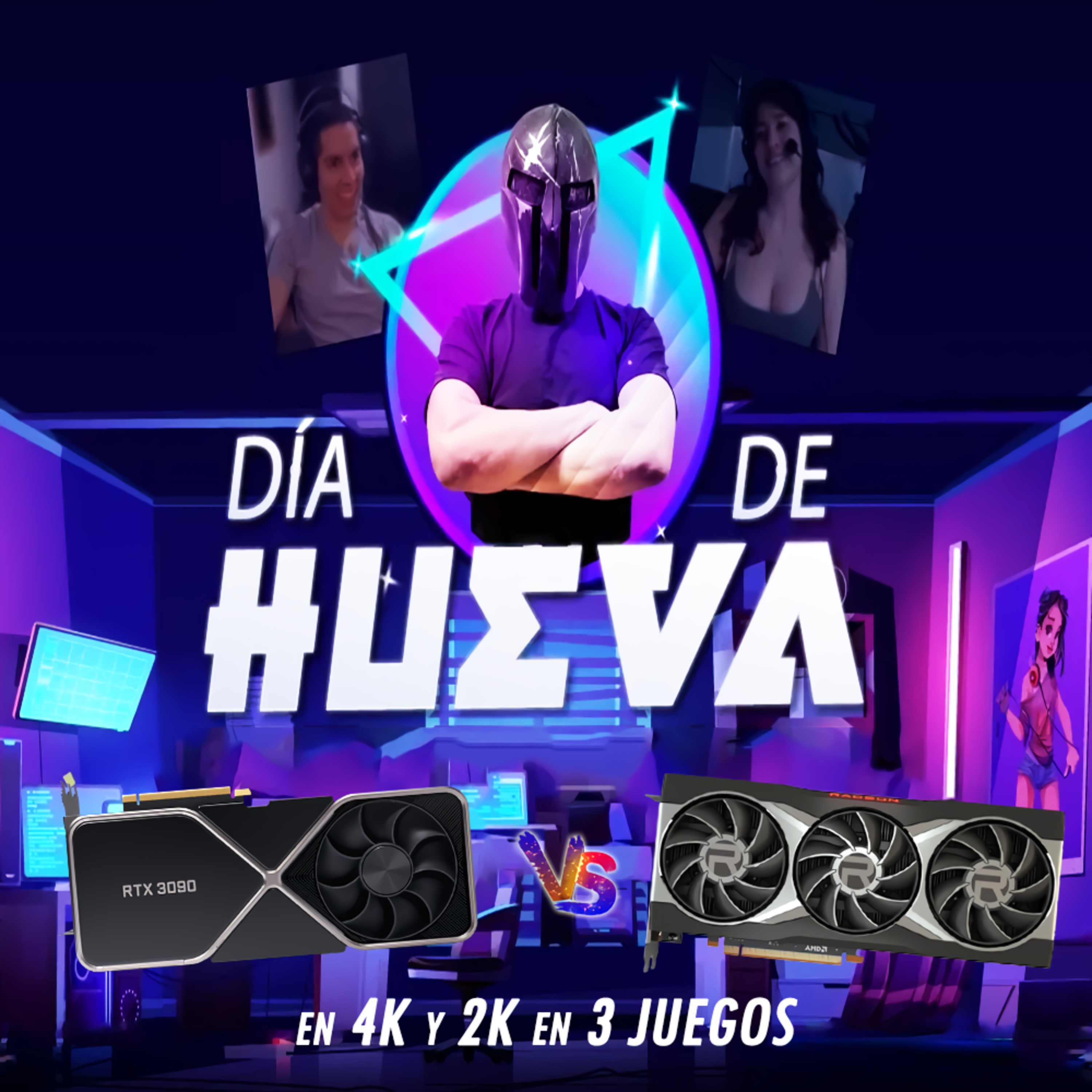 Dia de Hueva Streaming en Vivo; '''NVIDIA RTX 3090 vs Radeon RX 6900 XT en 4K y 2K en 3 Juegos ¿Conviene pagar más por la RTX 3090?''' episode artwork
