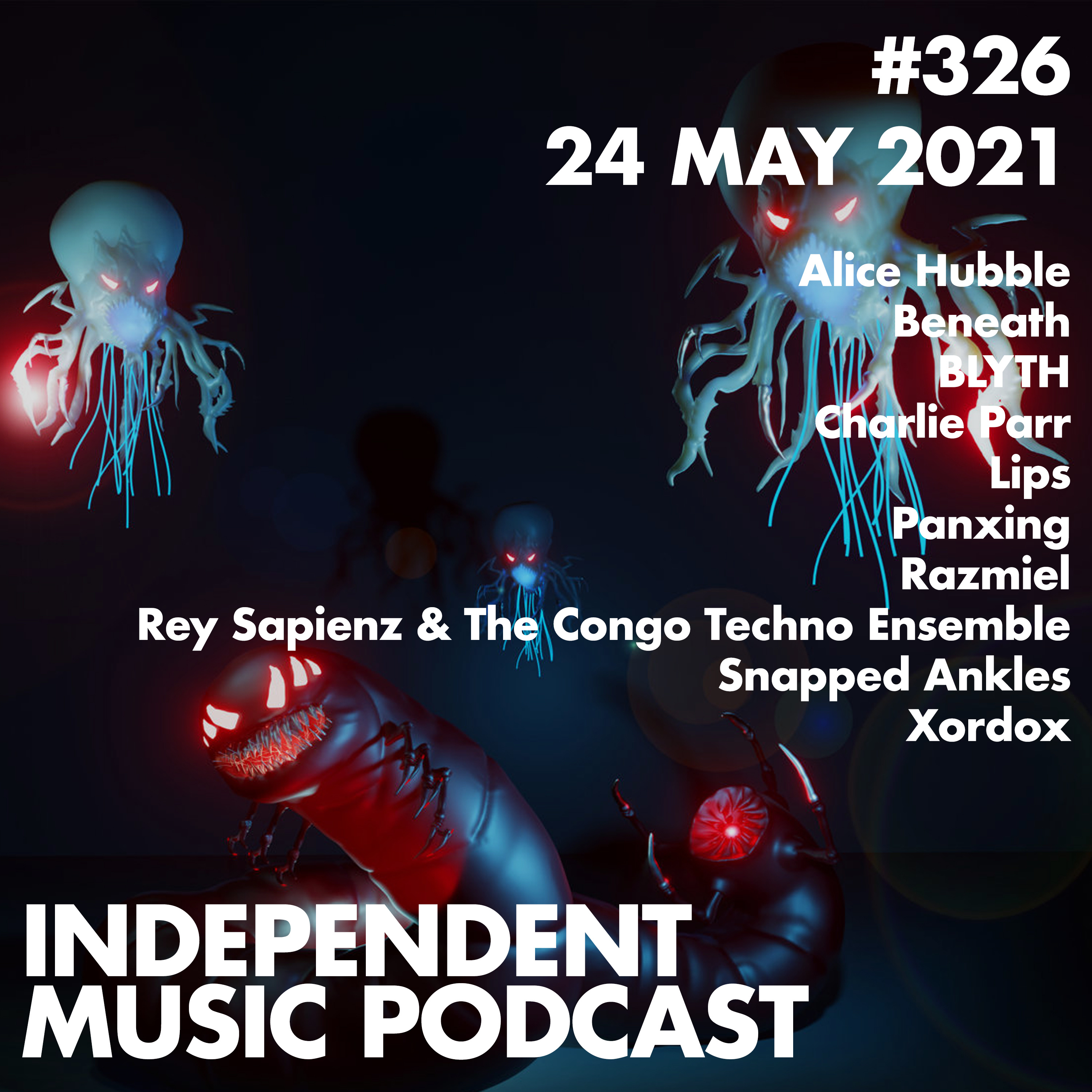 #326 – Snapped Ankles, Xordox, Charlie Parr, Rey Sapienz & The Congo Techno Ensemble, Alice Hubble, Panxing - 24 May 2021 episode artwork