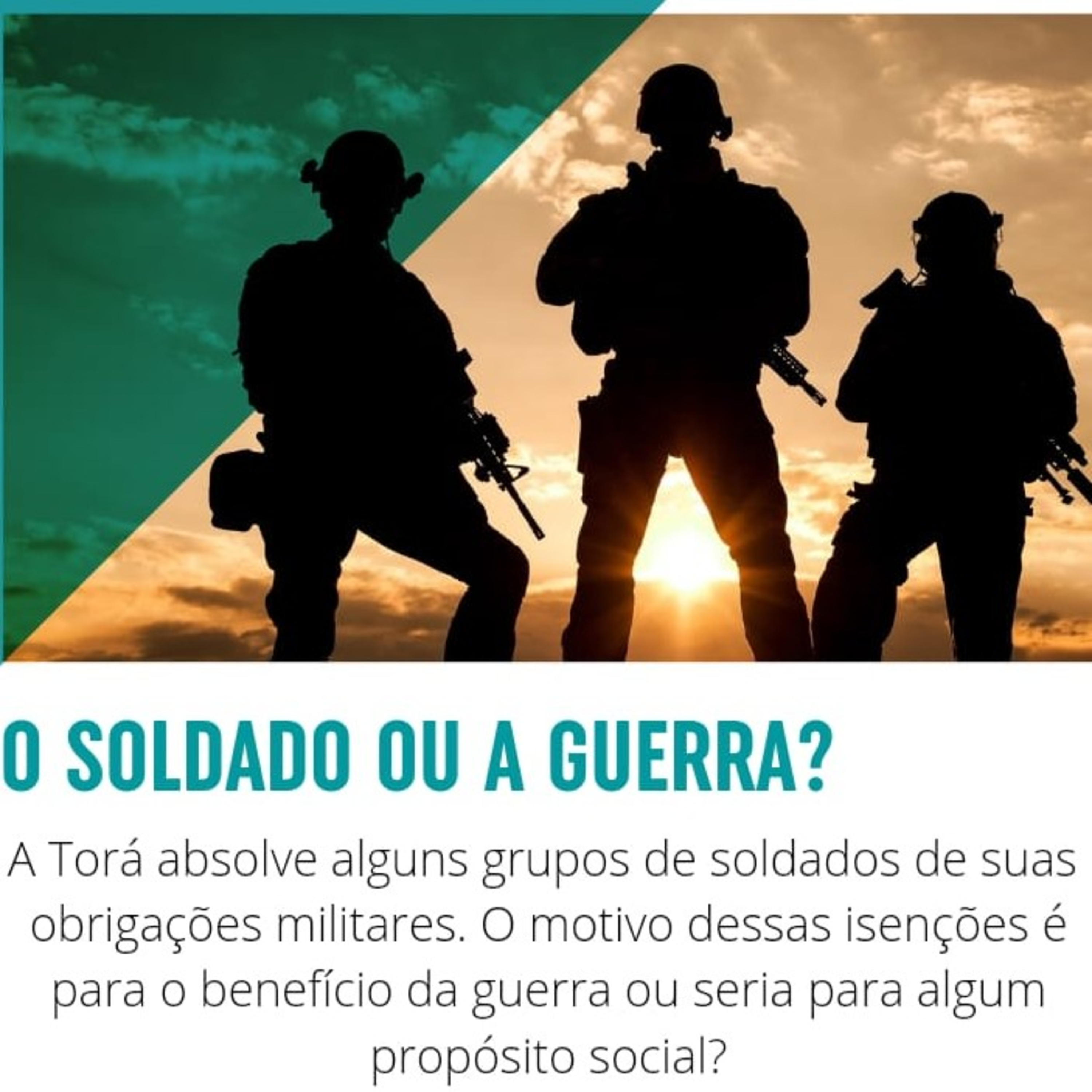 O SOLDADO💂🏻‍♀️ OU A GUERRA
Consideração pelos sentimento dos soldados pecadores - Parashá SHOFTIM  episode artwork