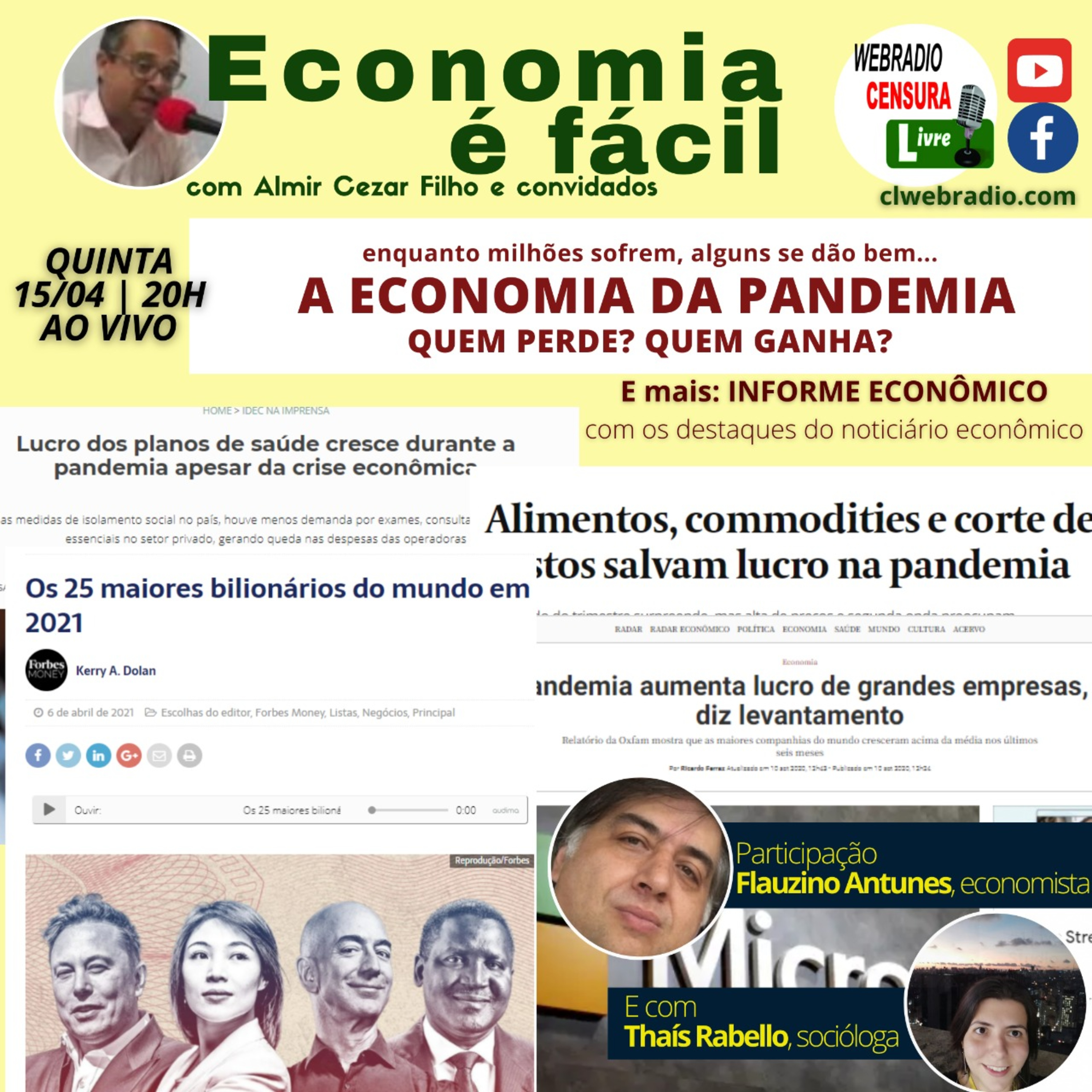 Necroeconomia? A Economia da Pandemia: Quem perdeu e quem ganhou? | ECONOMIA É FÁCIL 15/04 episode artwork