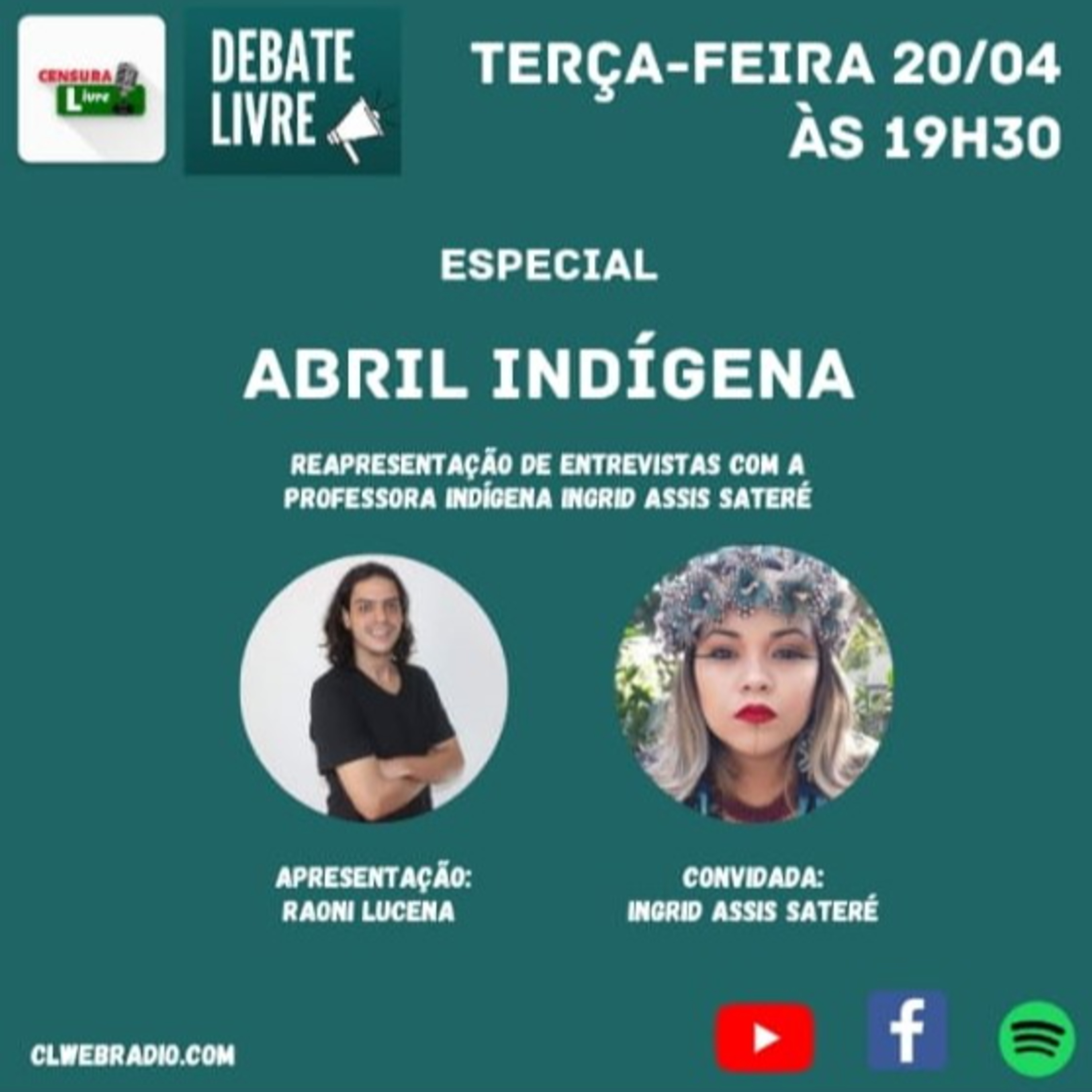 DEBATE LIVRE | Especial "Abril Indígena": entrevistas com a professora indígena Ingrid Assis Sateré (reapresentação) (20/04) episode artwork