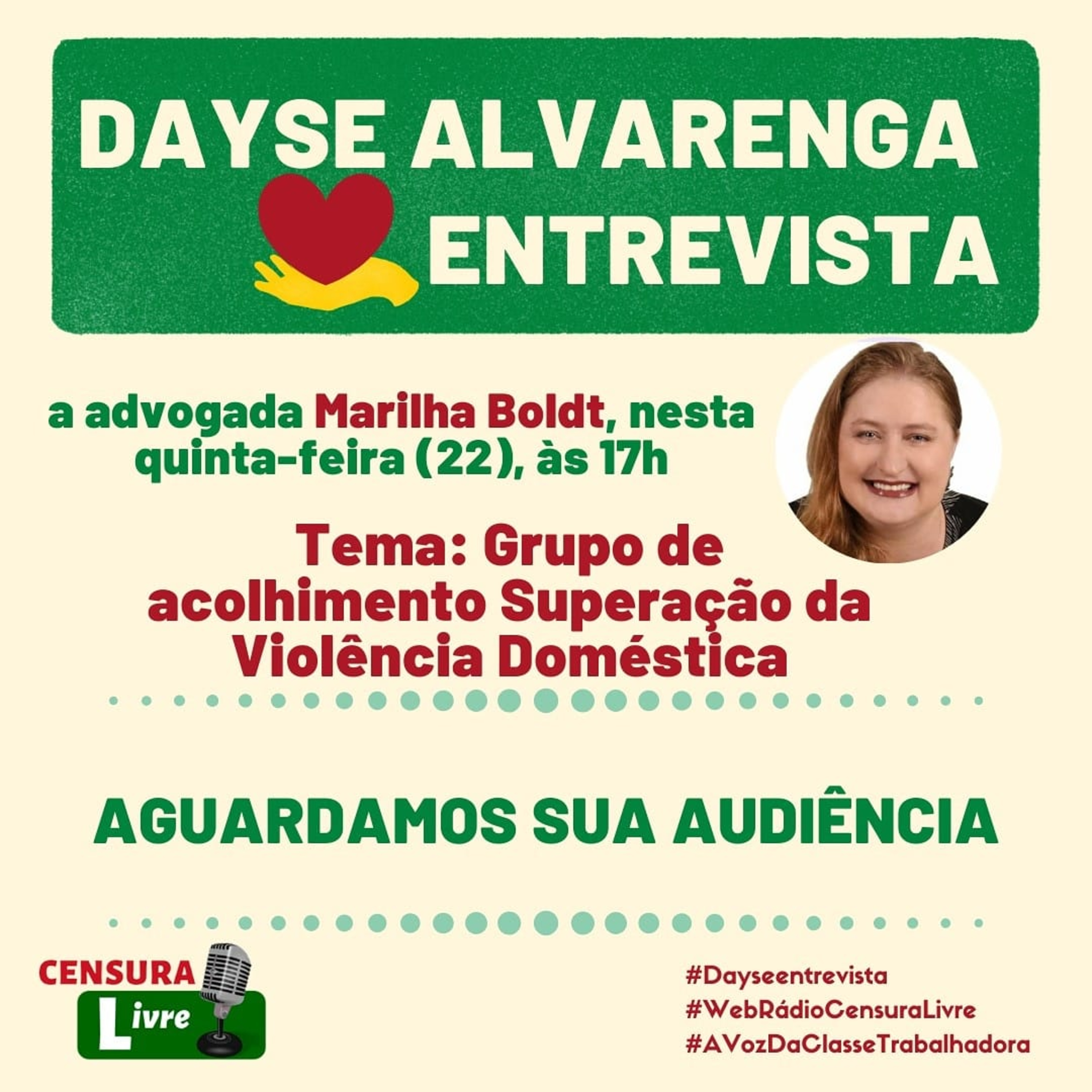 Dayse Alvarenga Entrevista | Grupo de acolhimento Superação da Violência Doméstica (22/04) episode artwork