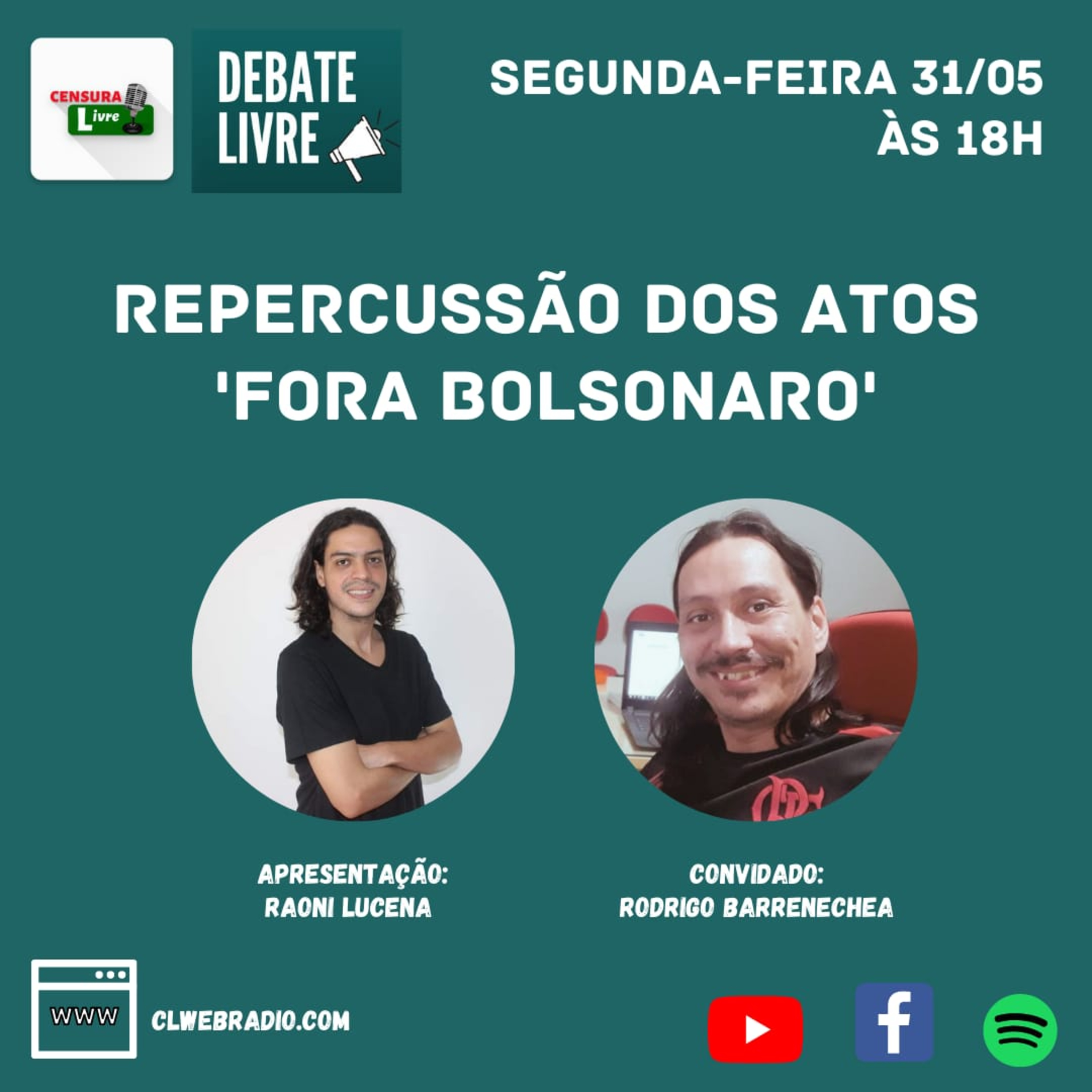 Debate Livre Repercussão dos atos ‘Fora Bolsoanro’ pelo país (31/05) episode artwork