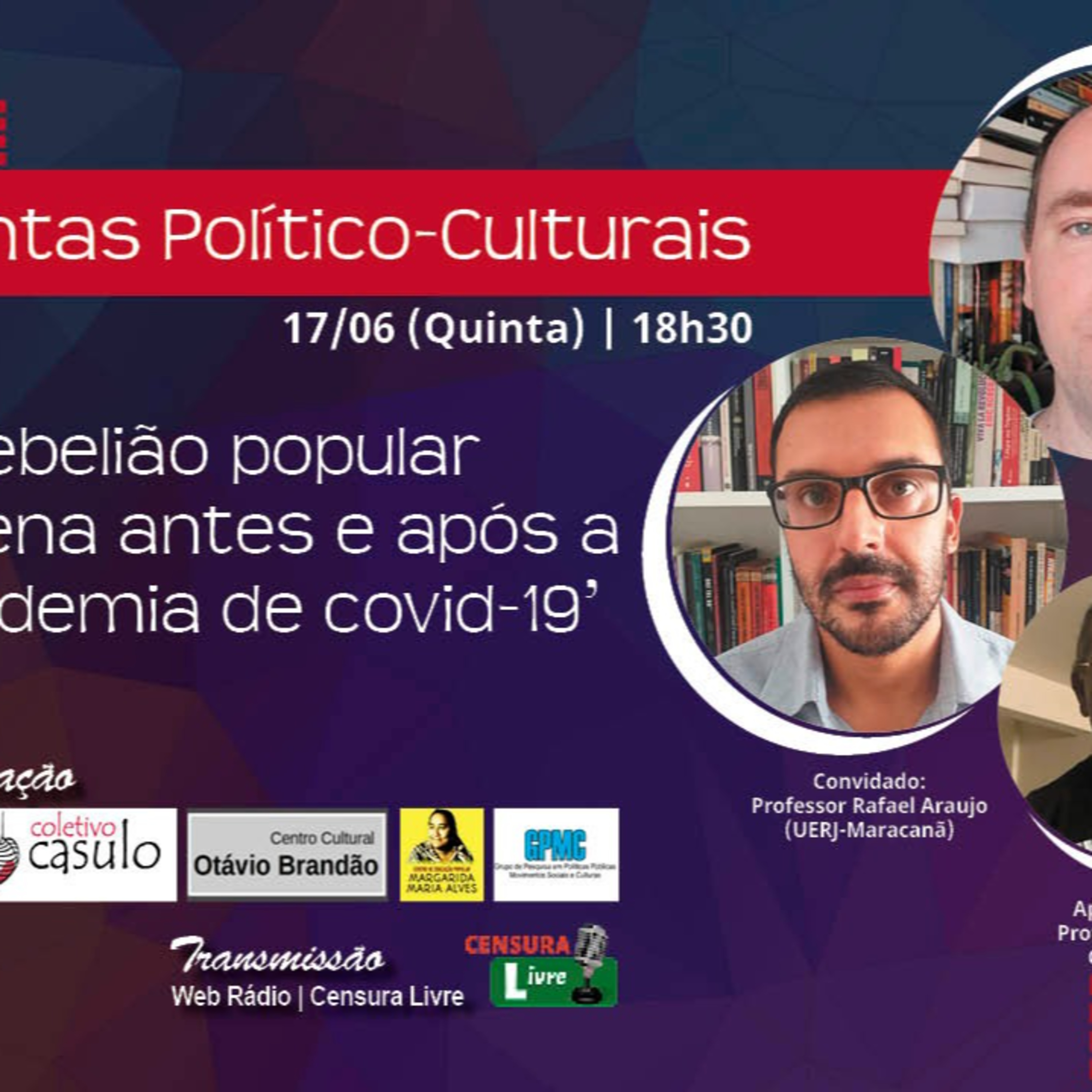 Quintas político-culturais - 'A rebelião popular chilena antes e após a pandemia de covid-19' 17/06 episode artwork