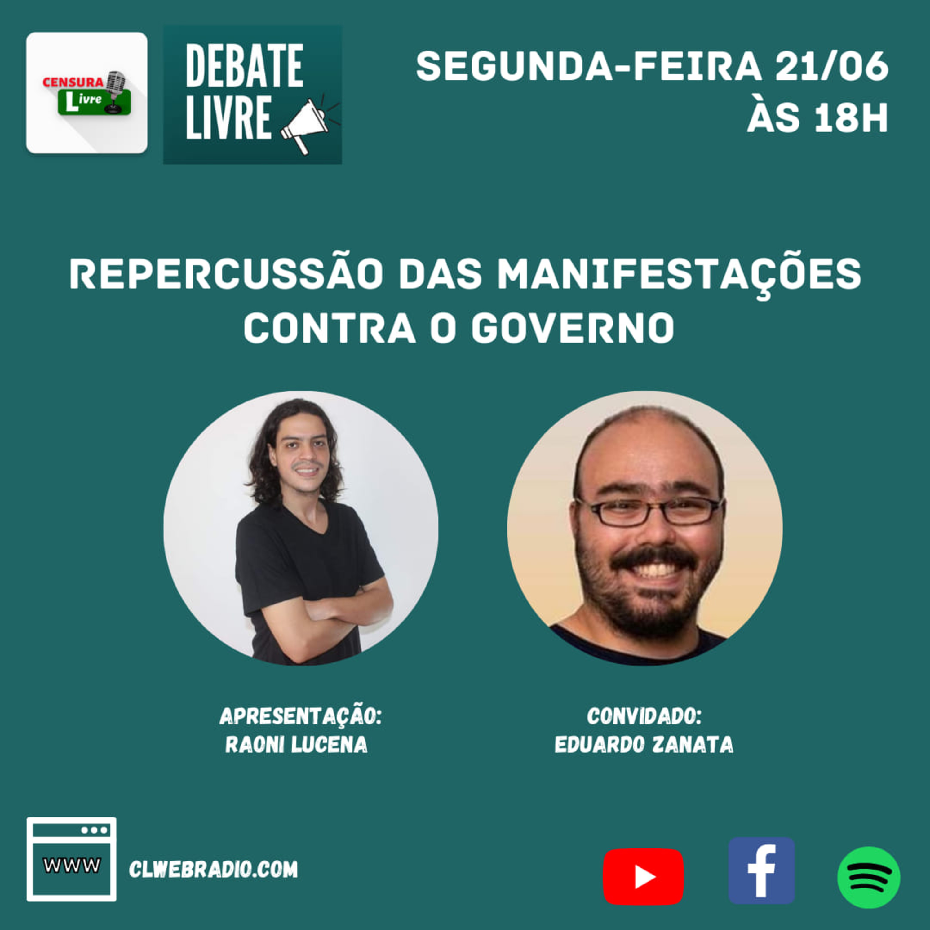Debate Livre - Repercussão das manifestações contra o Governo (21/06) episode artwork